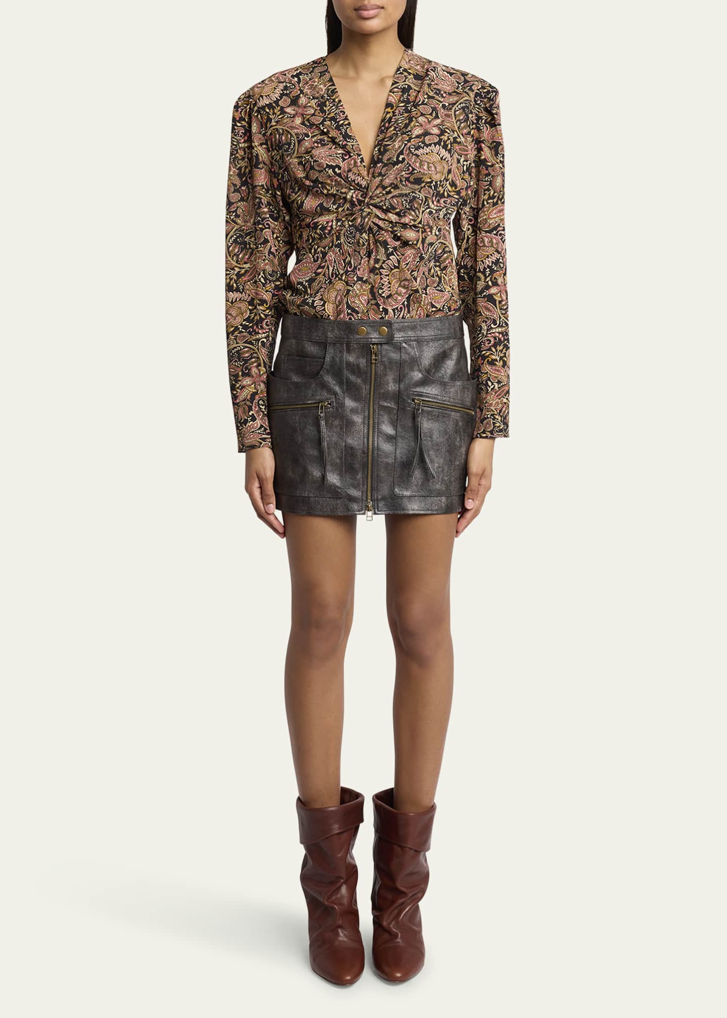 Etoile Isabel Marant Claudine Faux Leather Zip Mini Skirt Image 2 of 5