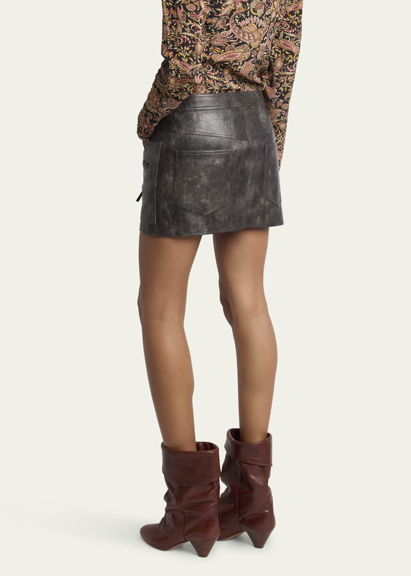 Etoile Isabel Marant Claudine Faux Leather Zip Mini Skirt Image 3 of 5