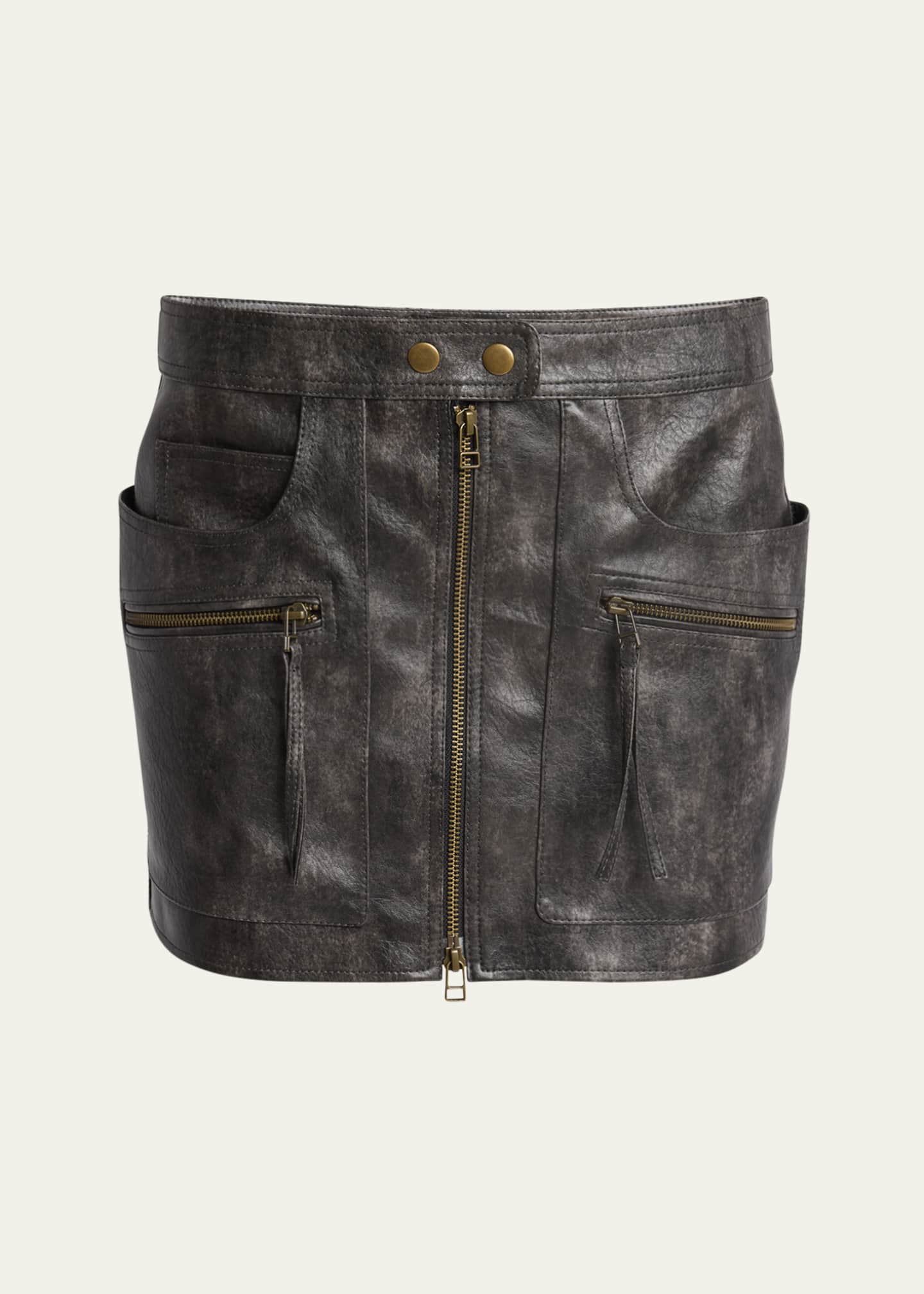 Etoile Isabel Marant Claudine Faux Leather Zip Mini Skirt Image 1 of 5