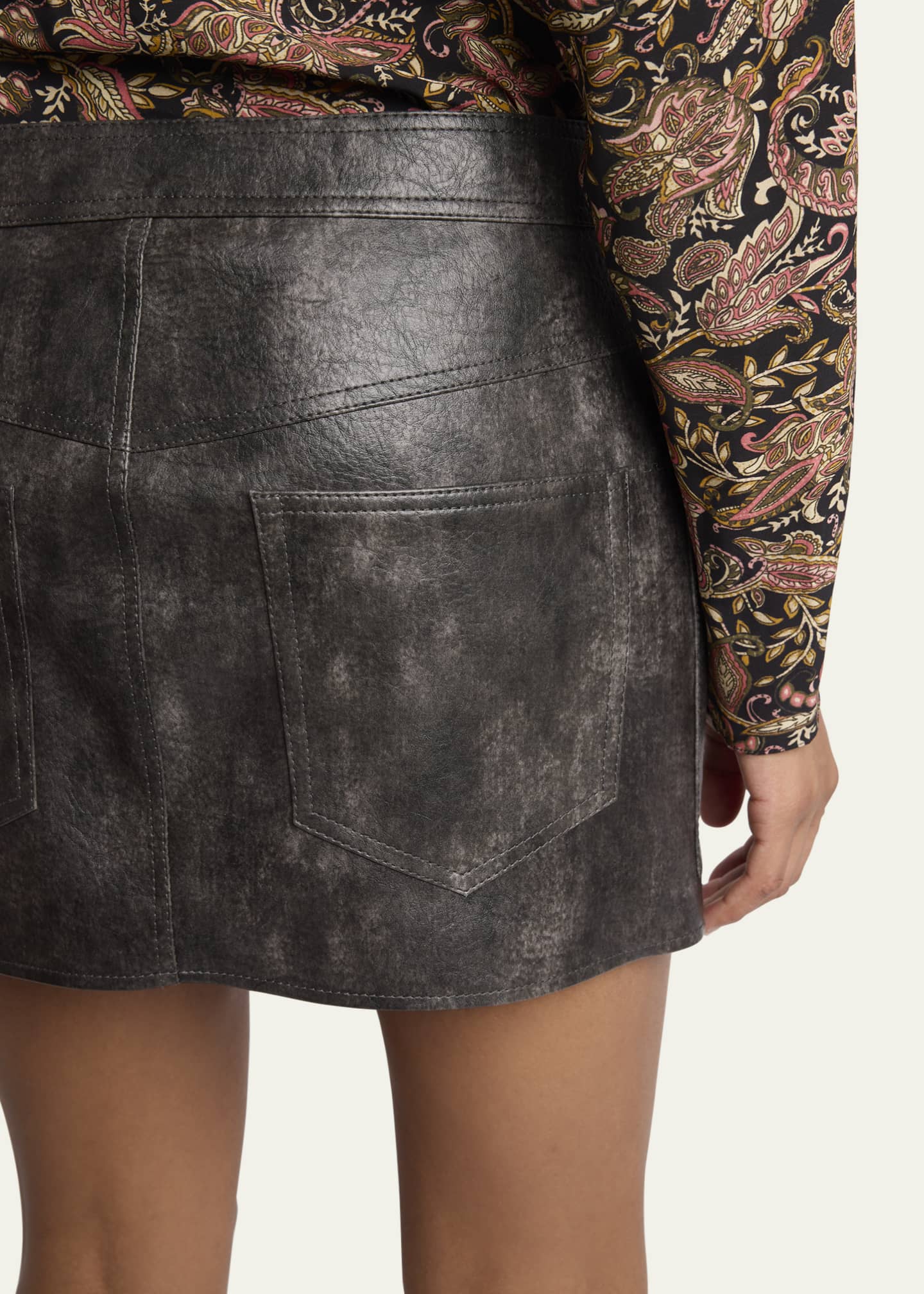 Etoile Isabel Marant Claudine Faux Leather Zip Mini Skirt Image 5 of 5