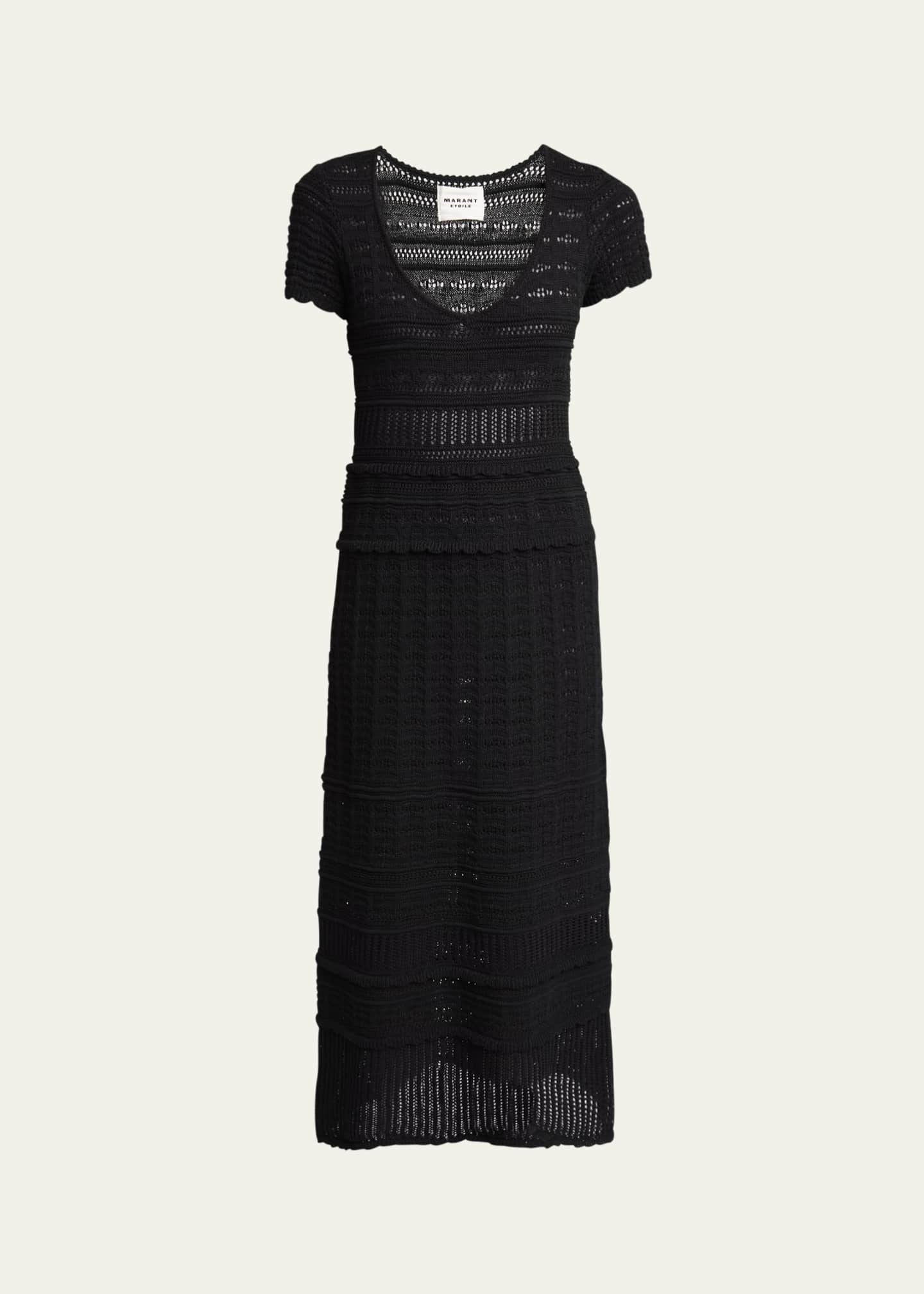 Etoile Isabel Marant Aurore Short-Sleeve Crochet Maxi Dress Image 1 of 5