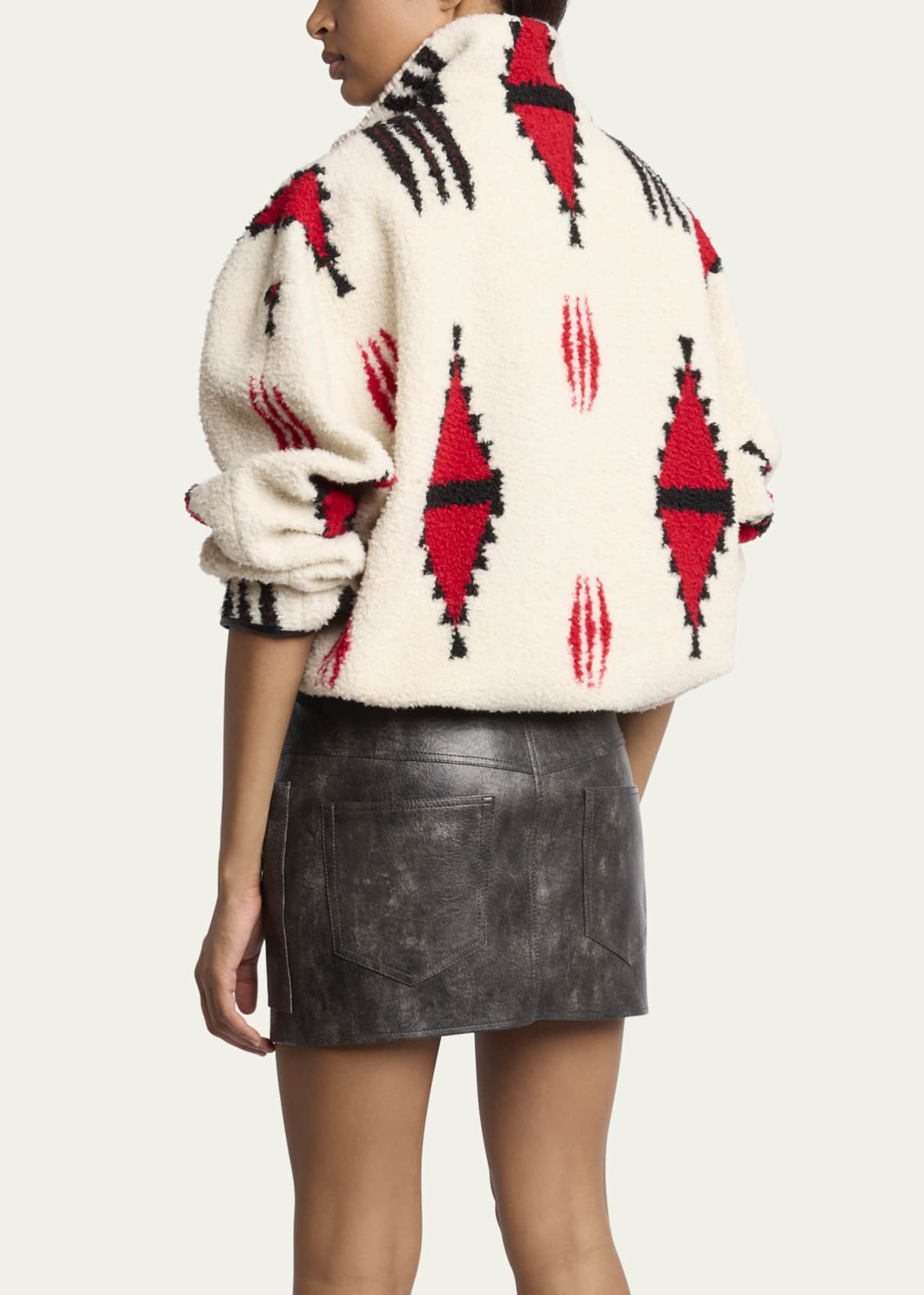 Etoile Isabel Marant Ivana Printed Faux Shearling Coat Image 3 of 5