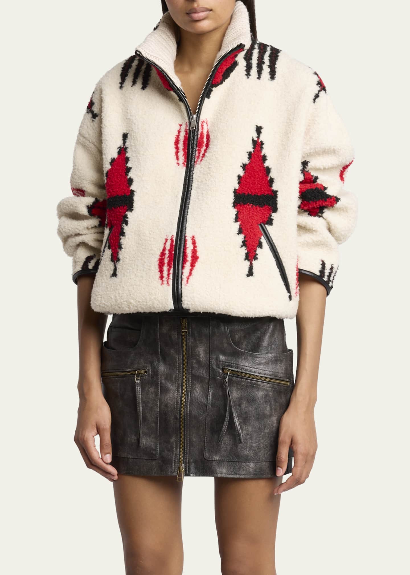 Etoile Isabel Marant Ivana Printed Faux Shearling Coat Image 4 of 5