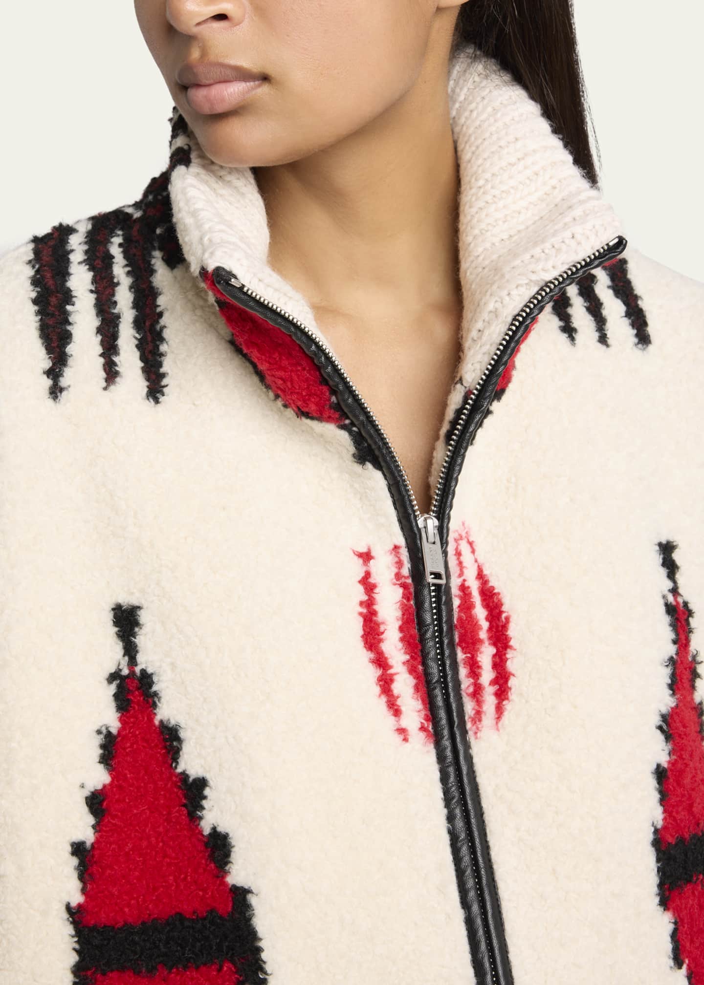 Etoile Isabel Marant Ivana Printed Faux Shearling Coat Image 5 of 5