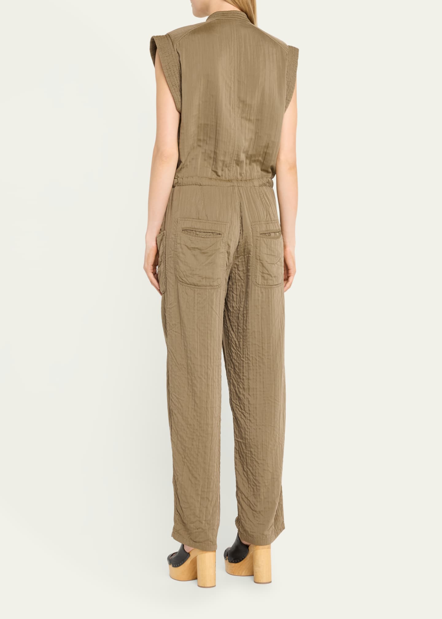 Etoile Isabel Marant Suzie Crinkled Drawstring Jumpsuit Image 3 of 5