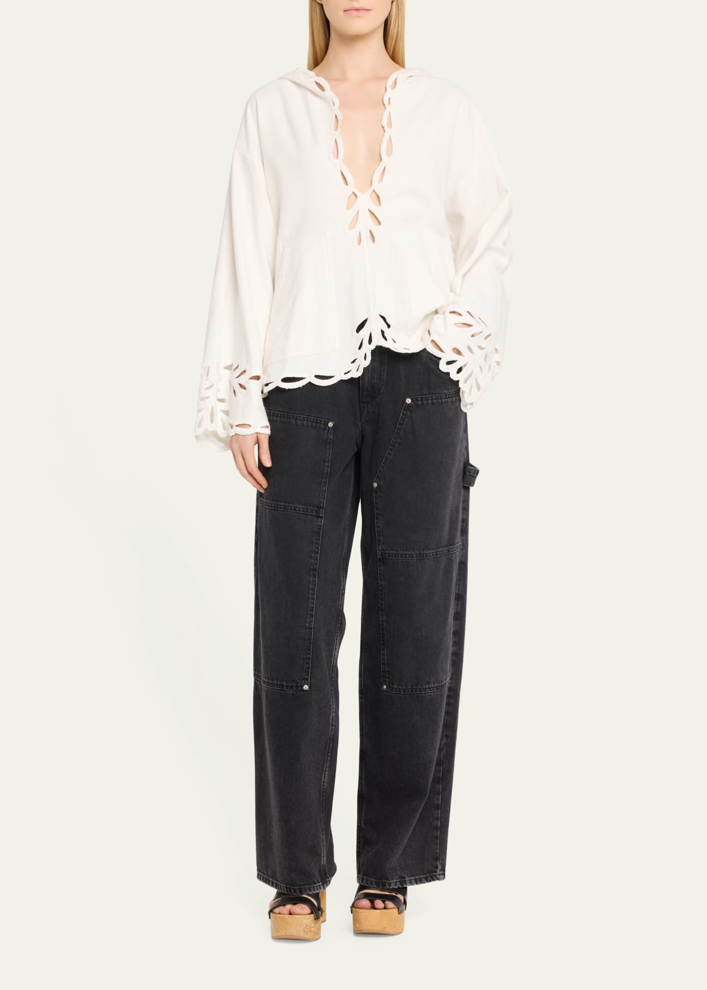 Etoile Isabel Marant Solvi Embroidered Hooded Pullover Image 2 of 5