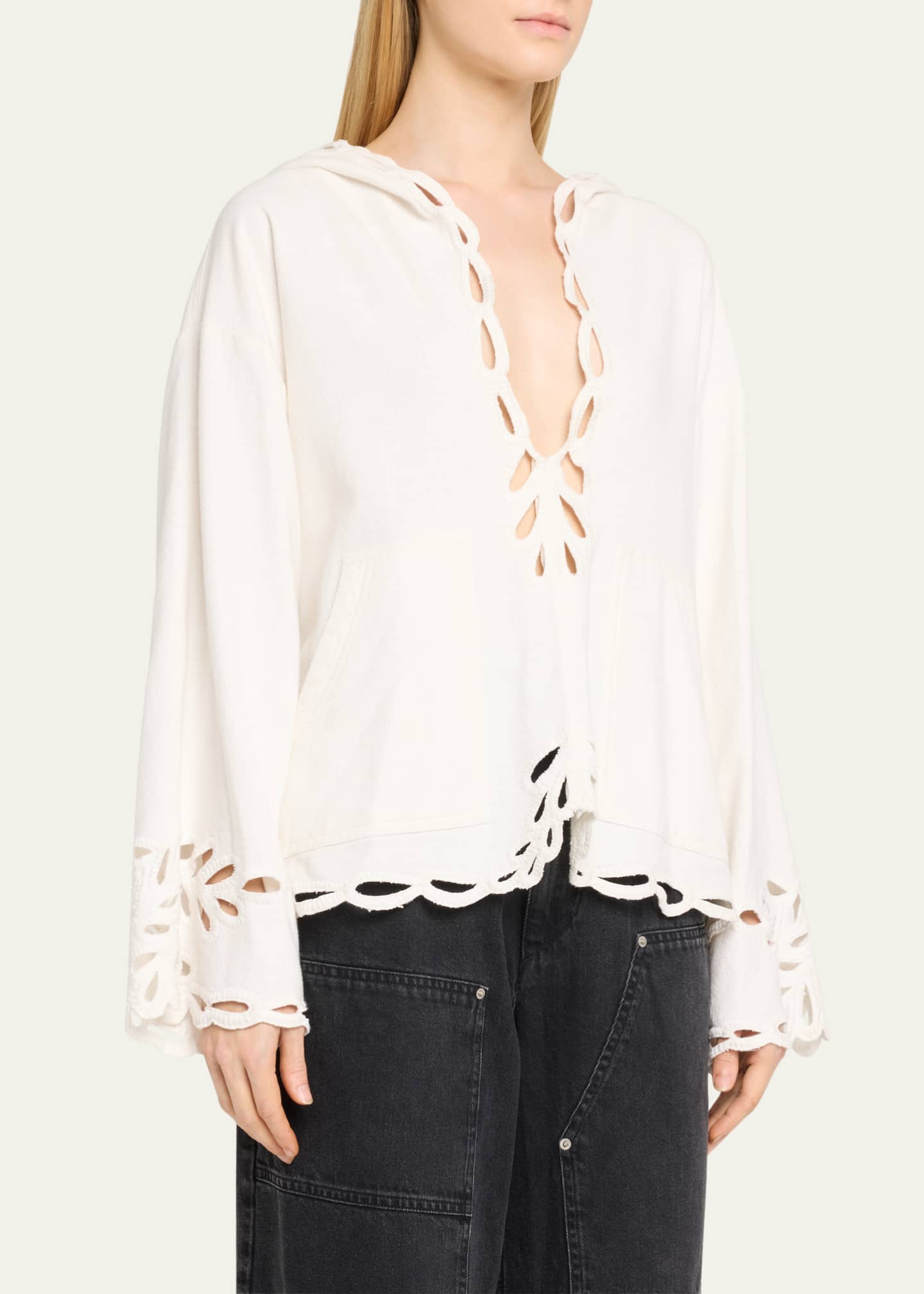 Etoile Isabel Marant Solvi Embroidered Hooded Pullover Image 4 of 5