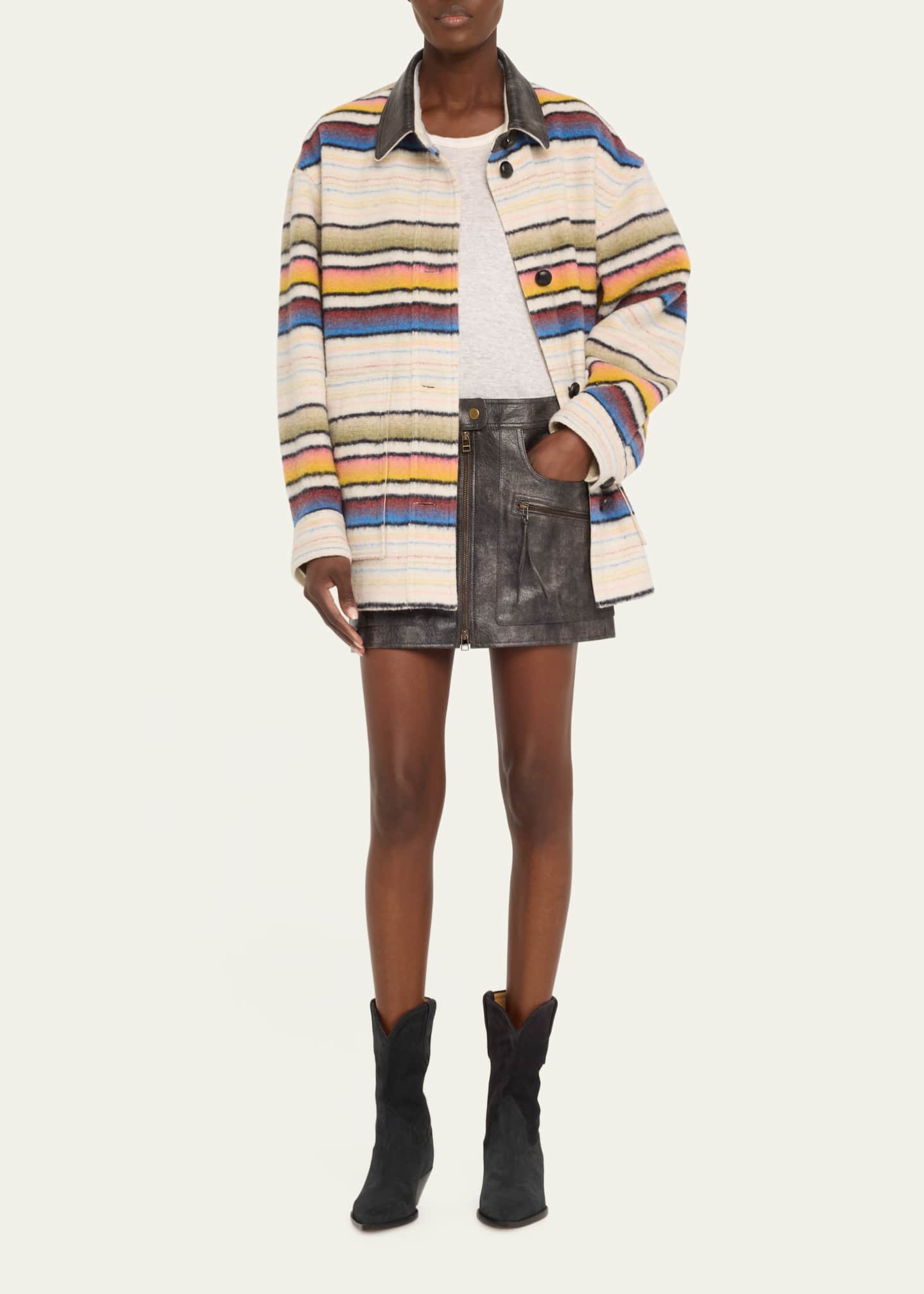 Etoile Isabel Marant Dayvi Stripe Shirt Jacket Image 2 of 5