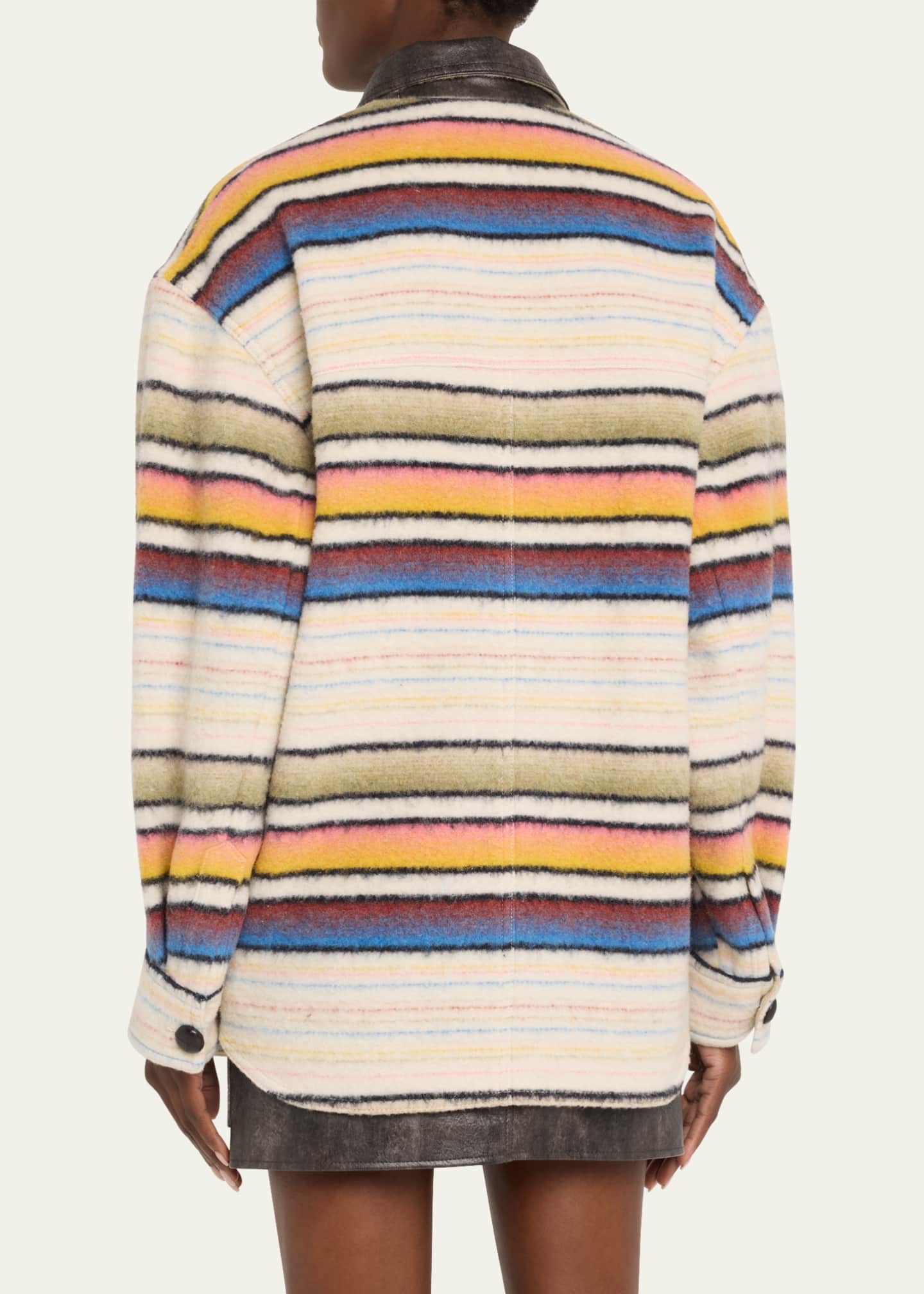 Etoile Isabel Marant Dayvi Stripe Shirt Jacket Image 3 of 5