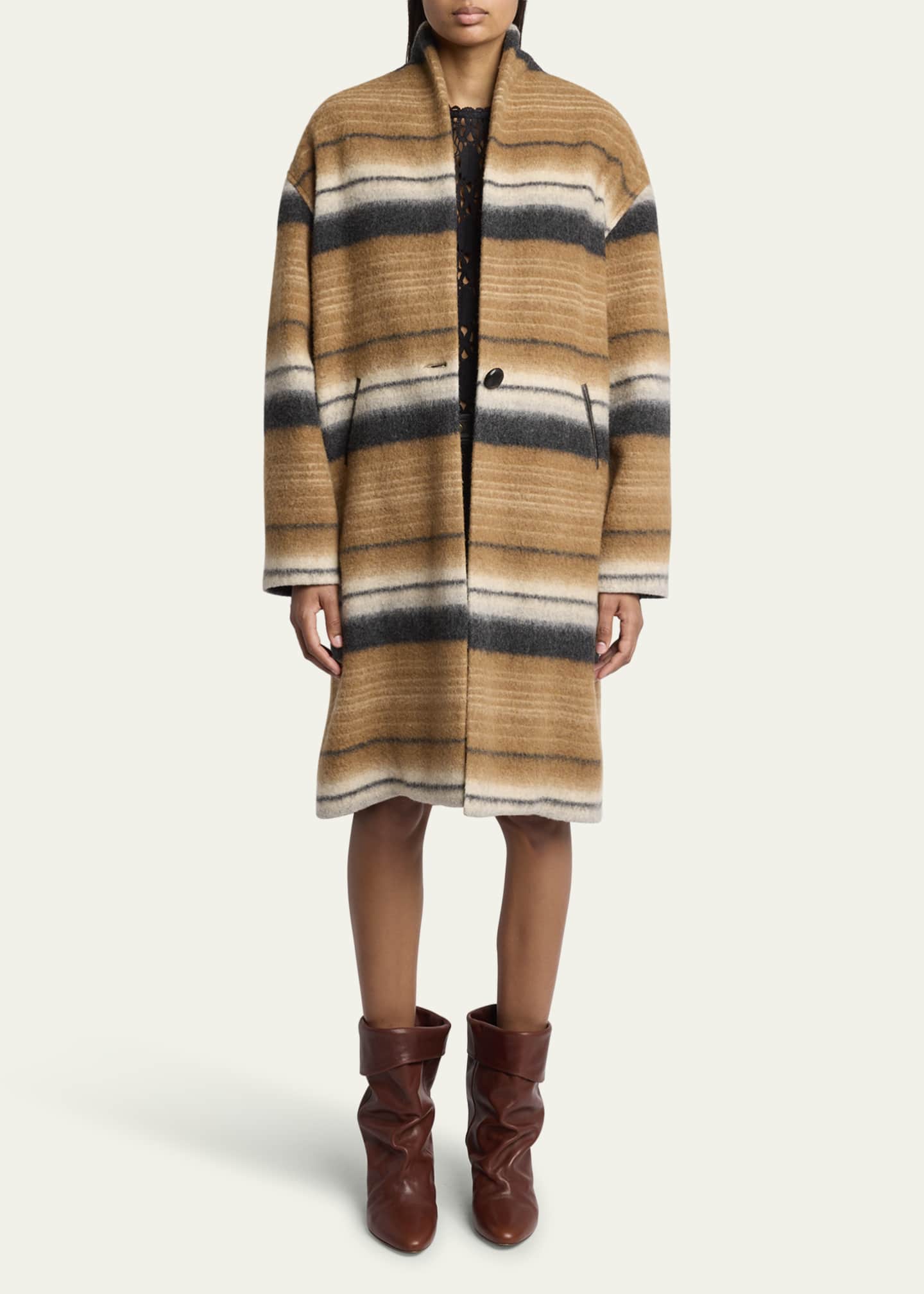 Etoile Isabel Marant Daby Stripe Overcoat Image 2 of 5