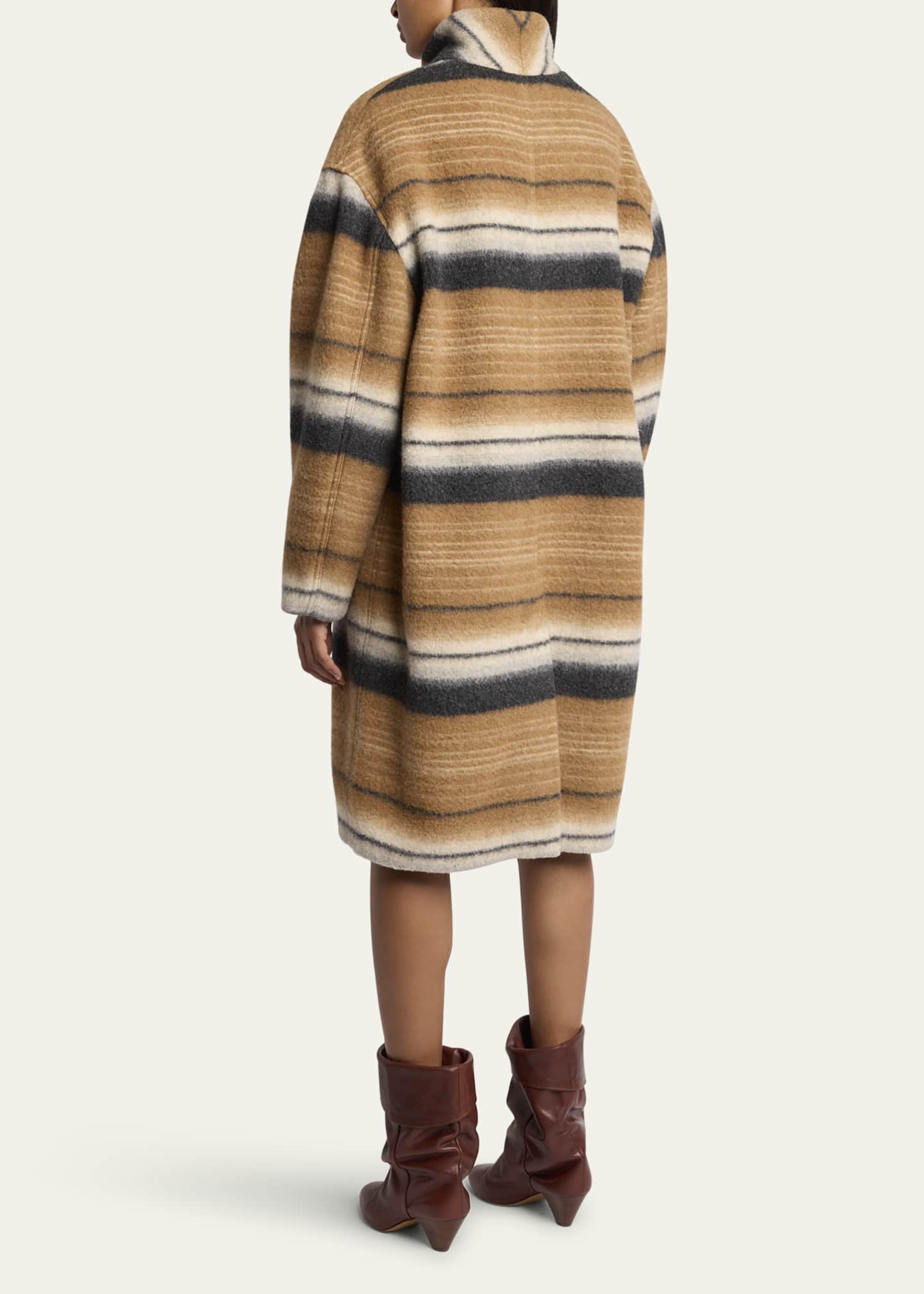 Etoile Isabel Marant Daby Stripe Overcoat Image 3 of 5