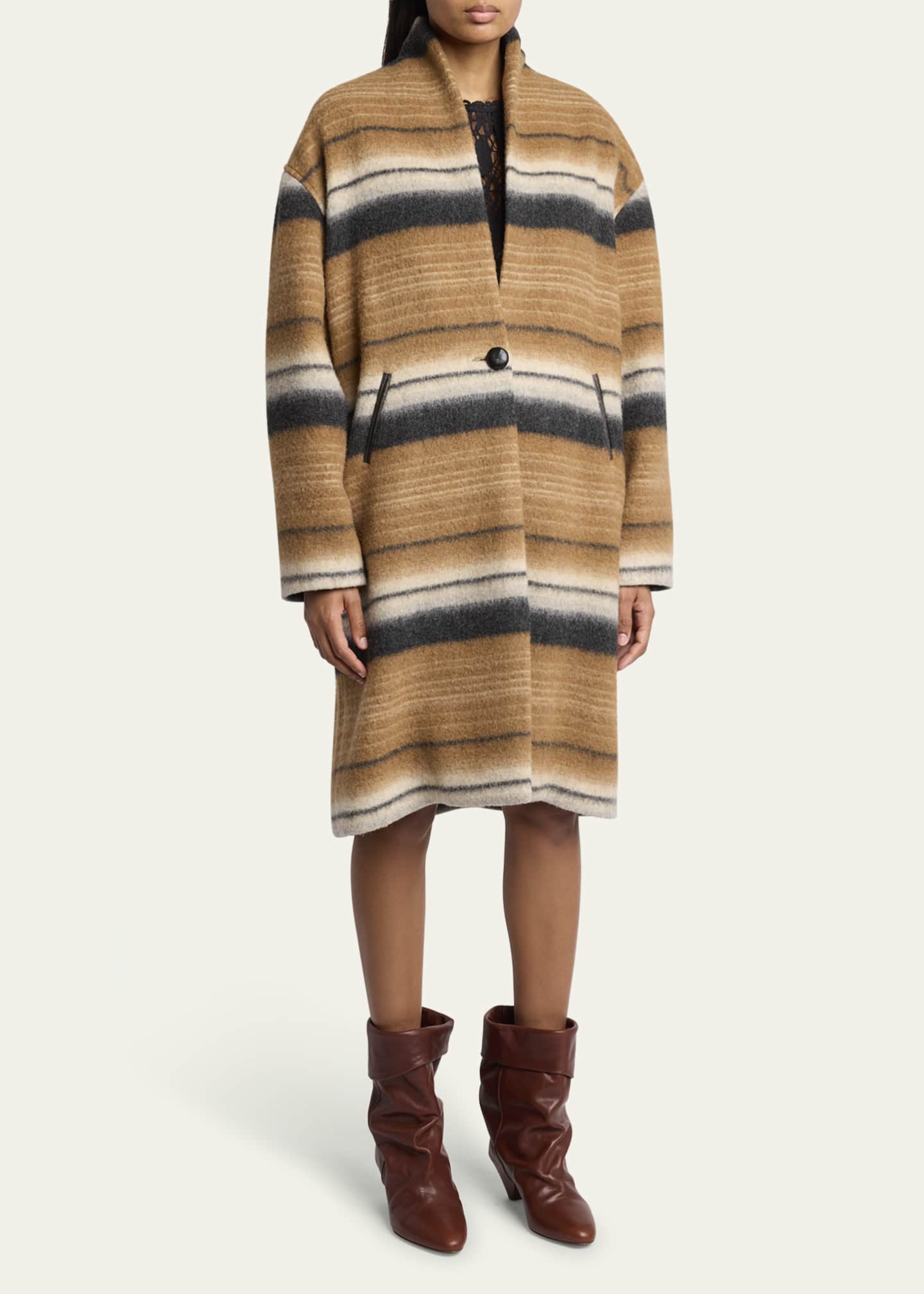 Etoile Isabel Marant Daby Stripe Overcoat Image 4 of 5