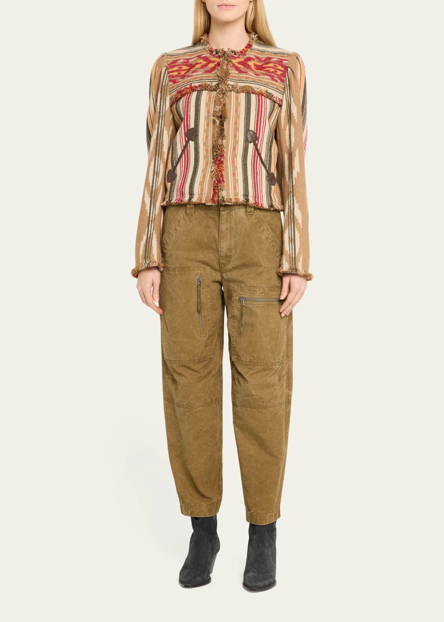 Etoile Isabel Marant Delphine Printed Fringe Jacket Image 2 of 5