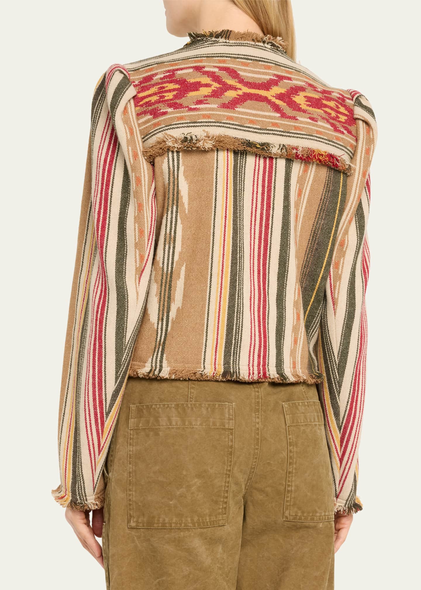 Etoile Isabel Marant Delphine Printed Fringe Jacket Image 3 of 5