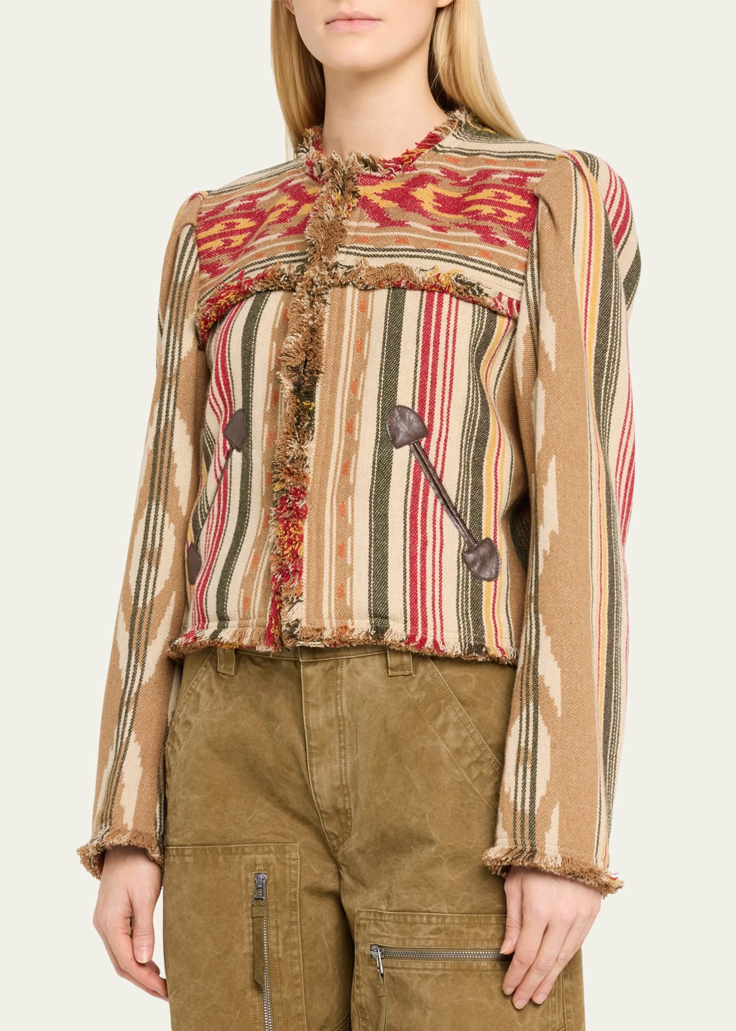 Etoile Isabel Marant Delphine Printed Fringe Jacket Image 4 of 5