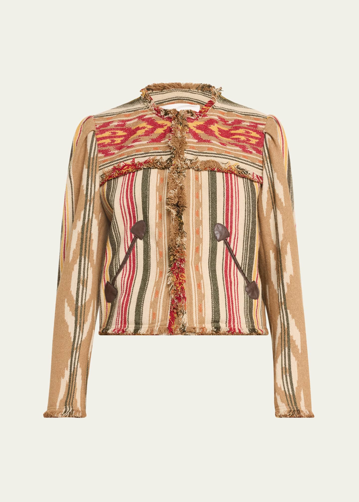 Etoile Isabel Marant Delphine Printed Fringe Jacket Image 1 of 5