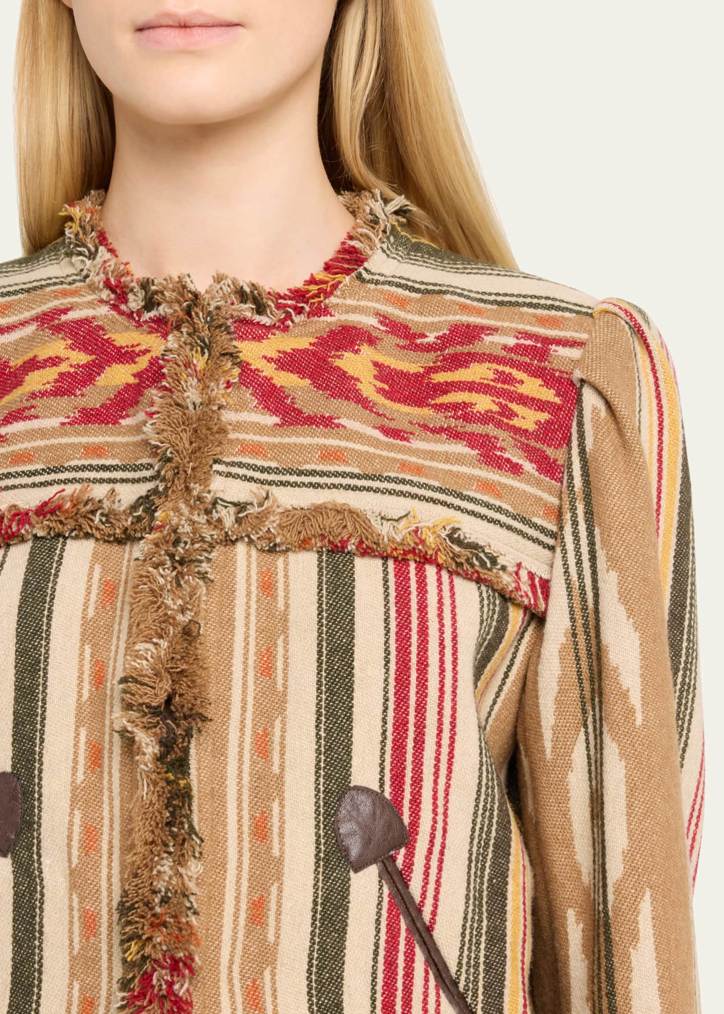 Etoile Isabel Marant Delphine Printed Fringe Jacket Image 5 of 5