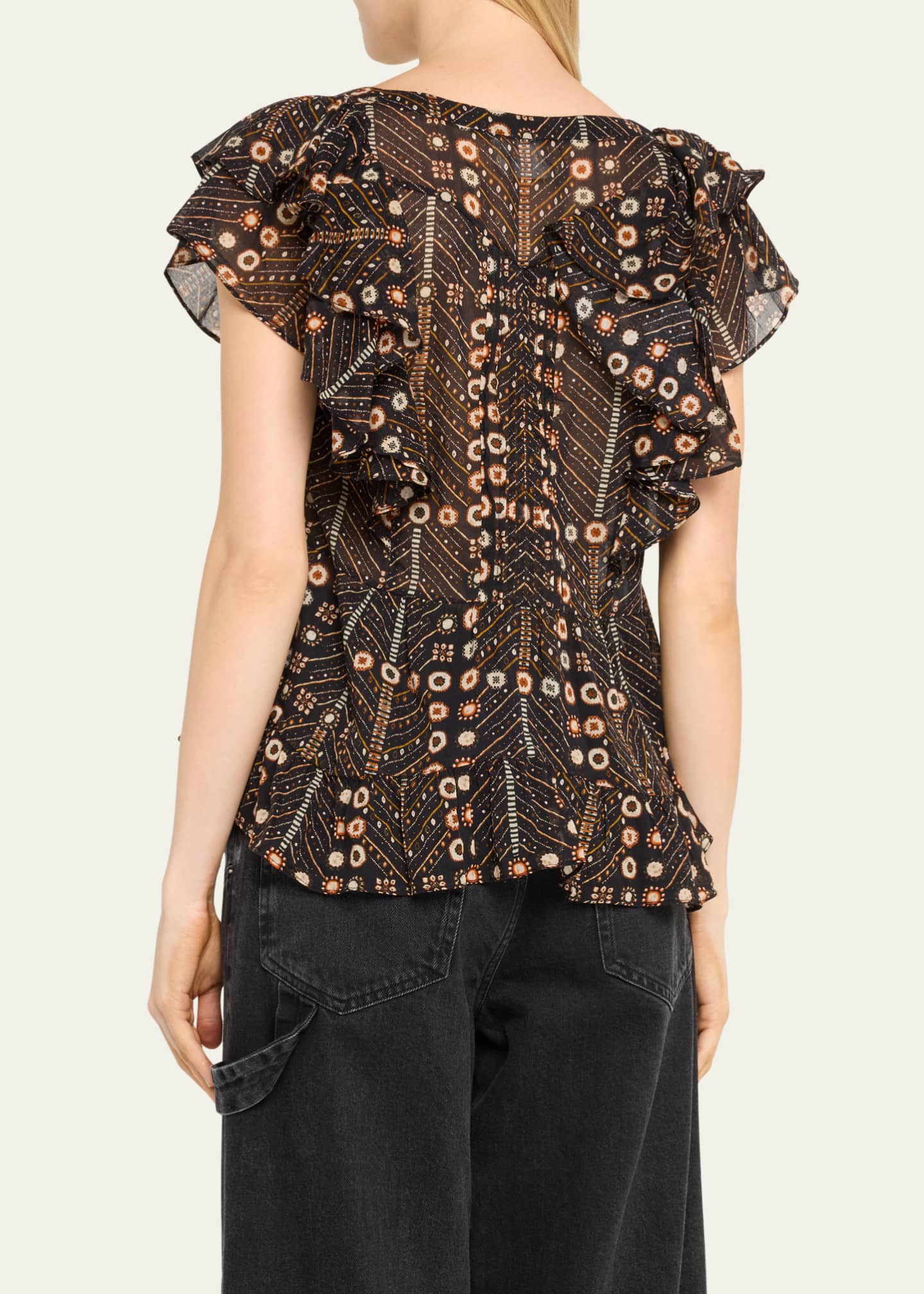 Etoile Isabel Marant Madrana Tiered Sleeve Blouse Image 3 of 5