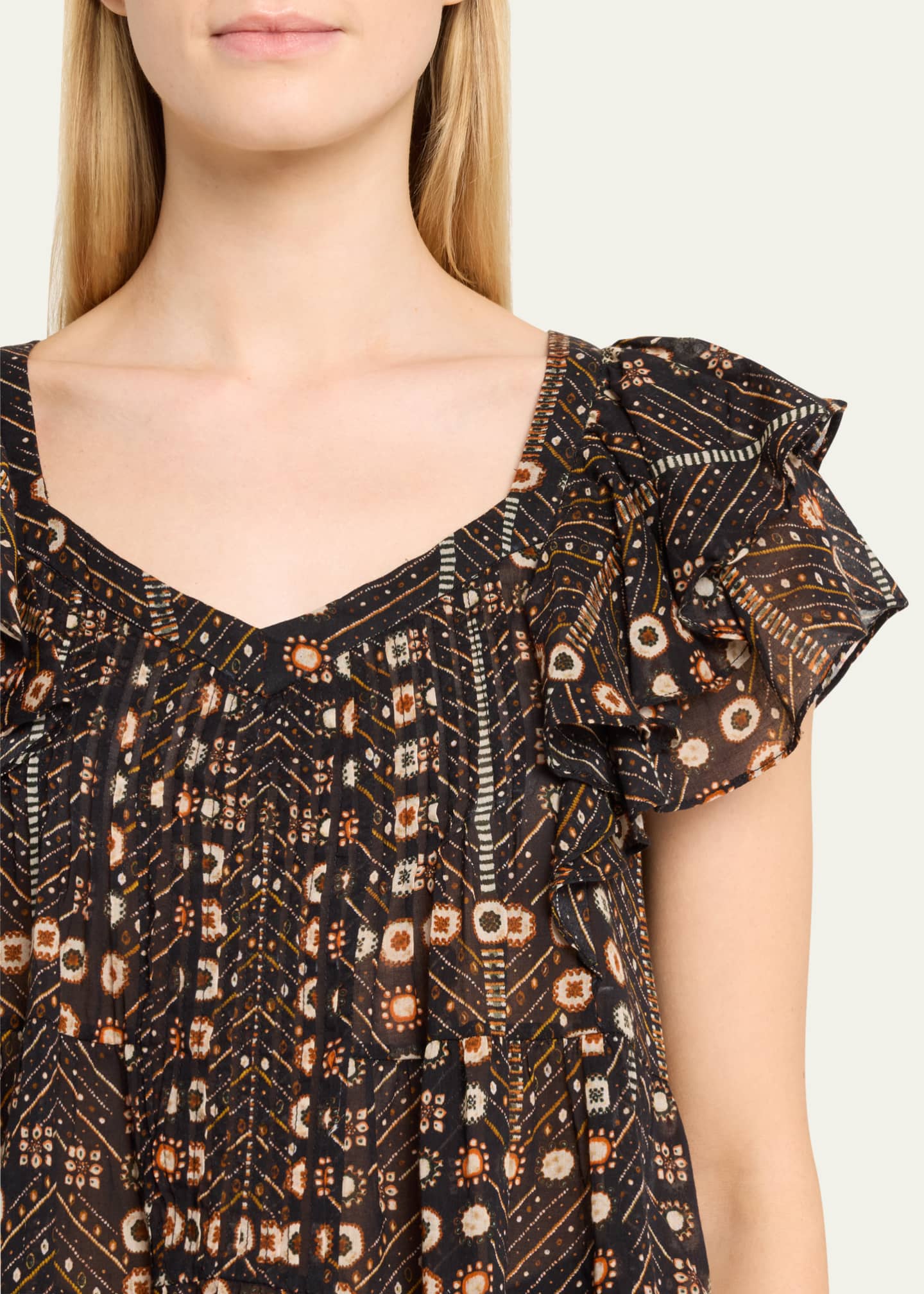 Etoile Isabel Marant Madrana Tiered Sleeve Blouse Image 5 of 5