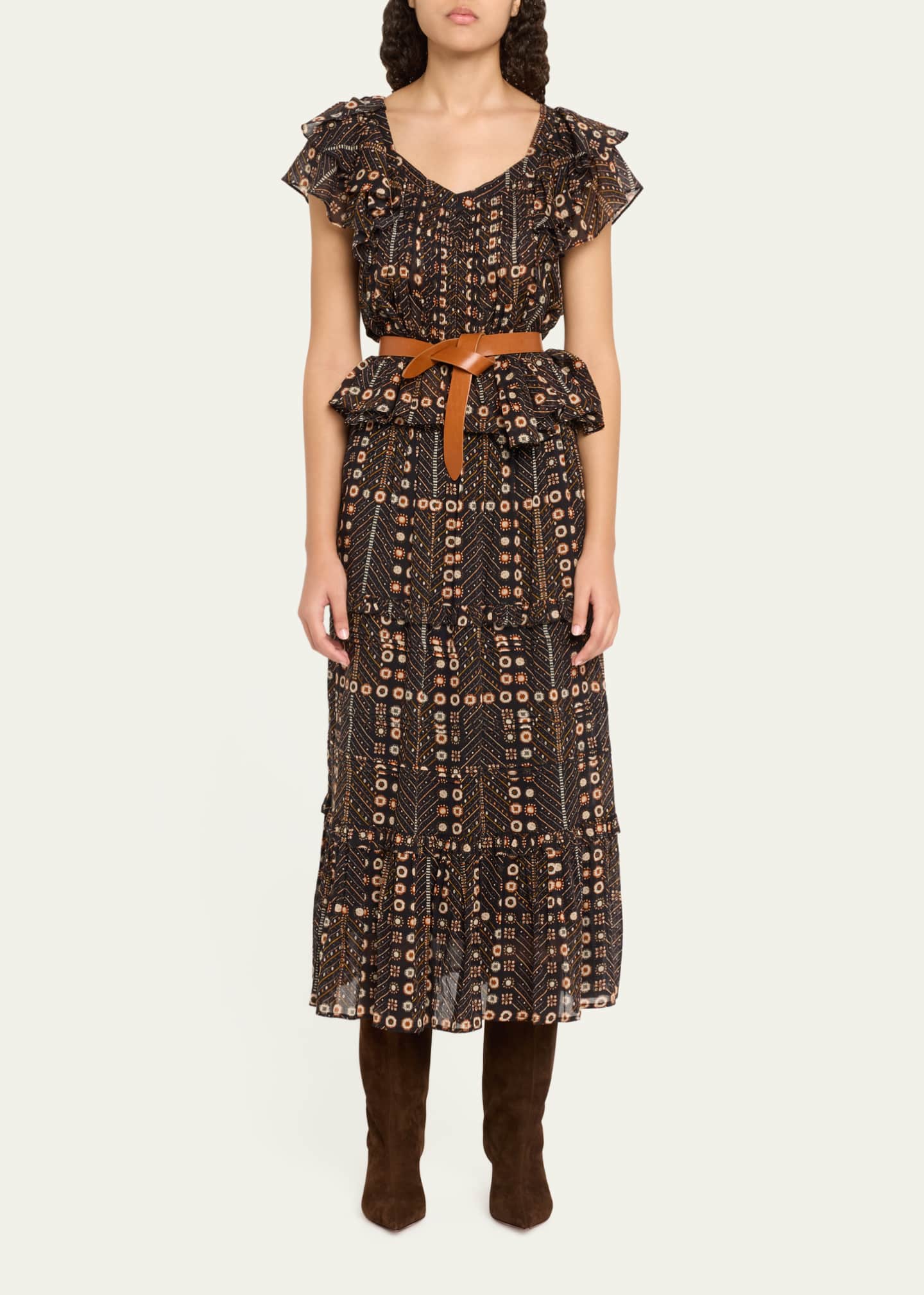 Etoile Isabel Marant Diya Tiered A-Line Maxi Skirt Image 2 of 5