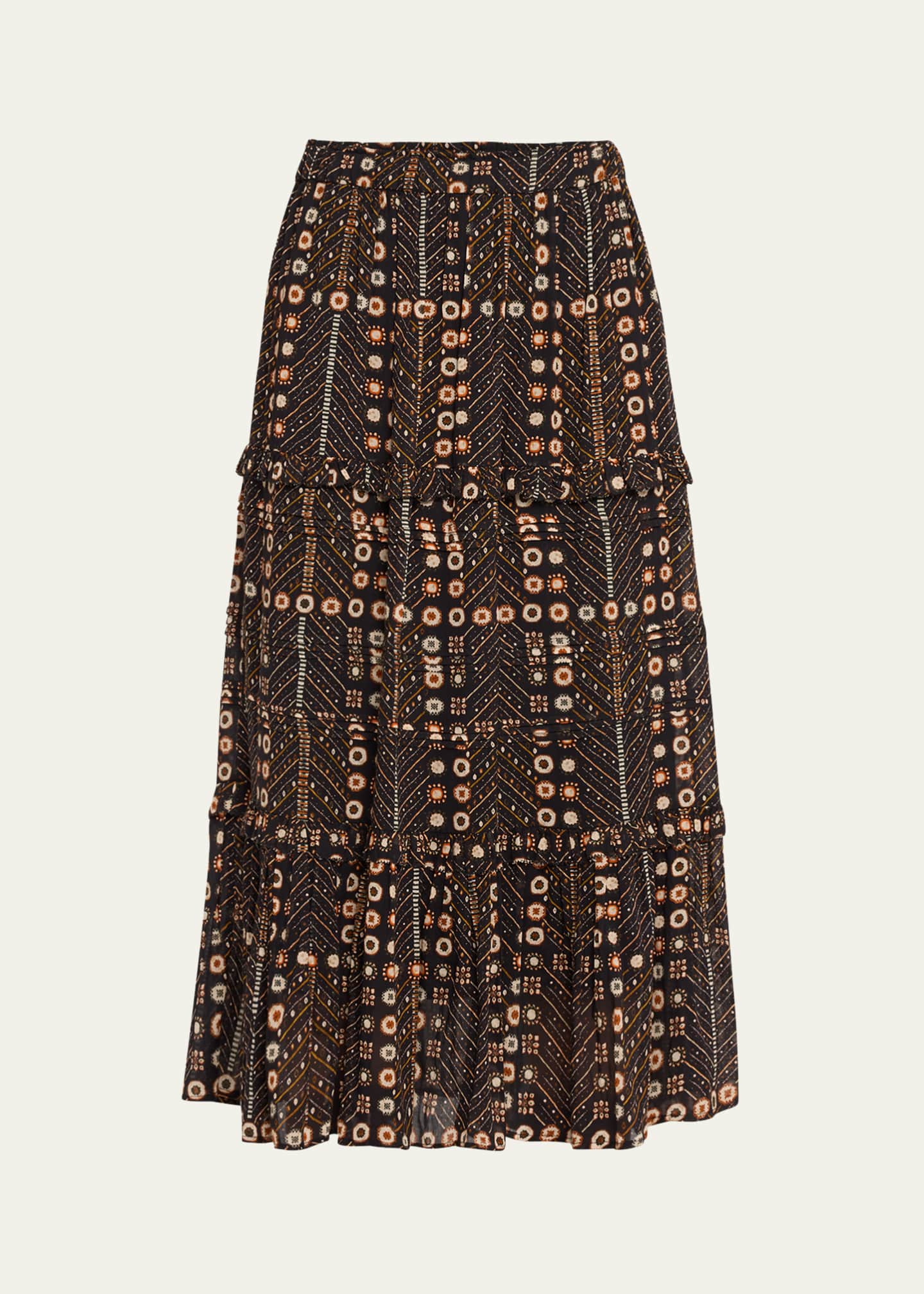 Etoile Isabel Marant Diya Tiered A-Line Maxi Skirt Image 1 of 5