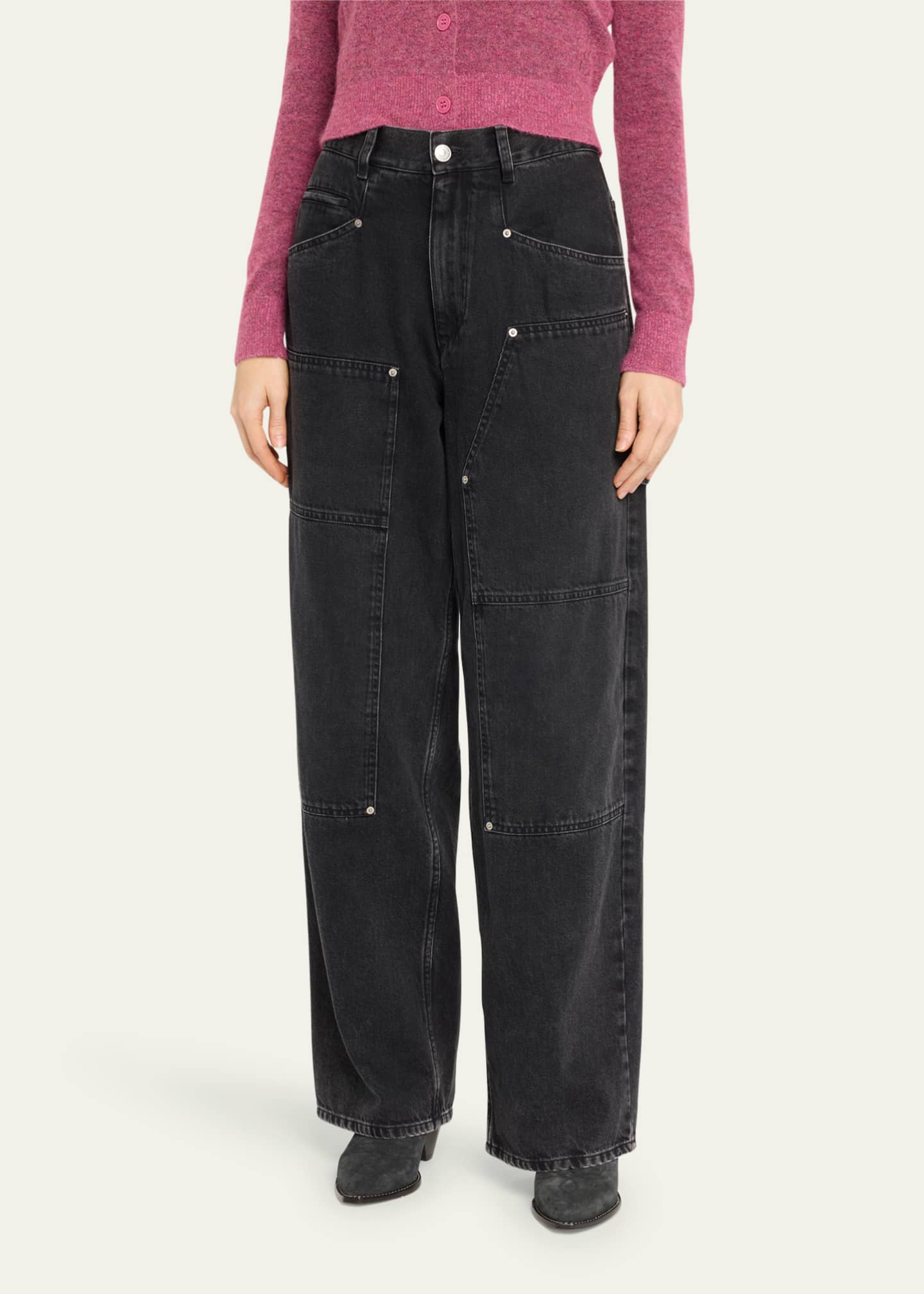 Etoile Isabel Marant Ophra Straight-Leg Carpenter Jeans Image 4 of 5