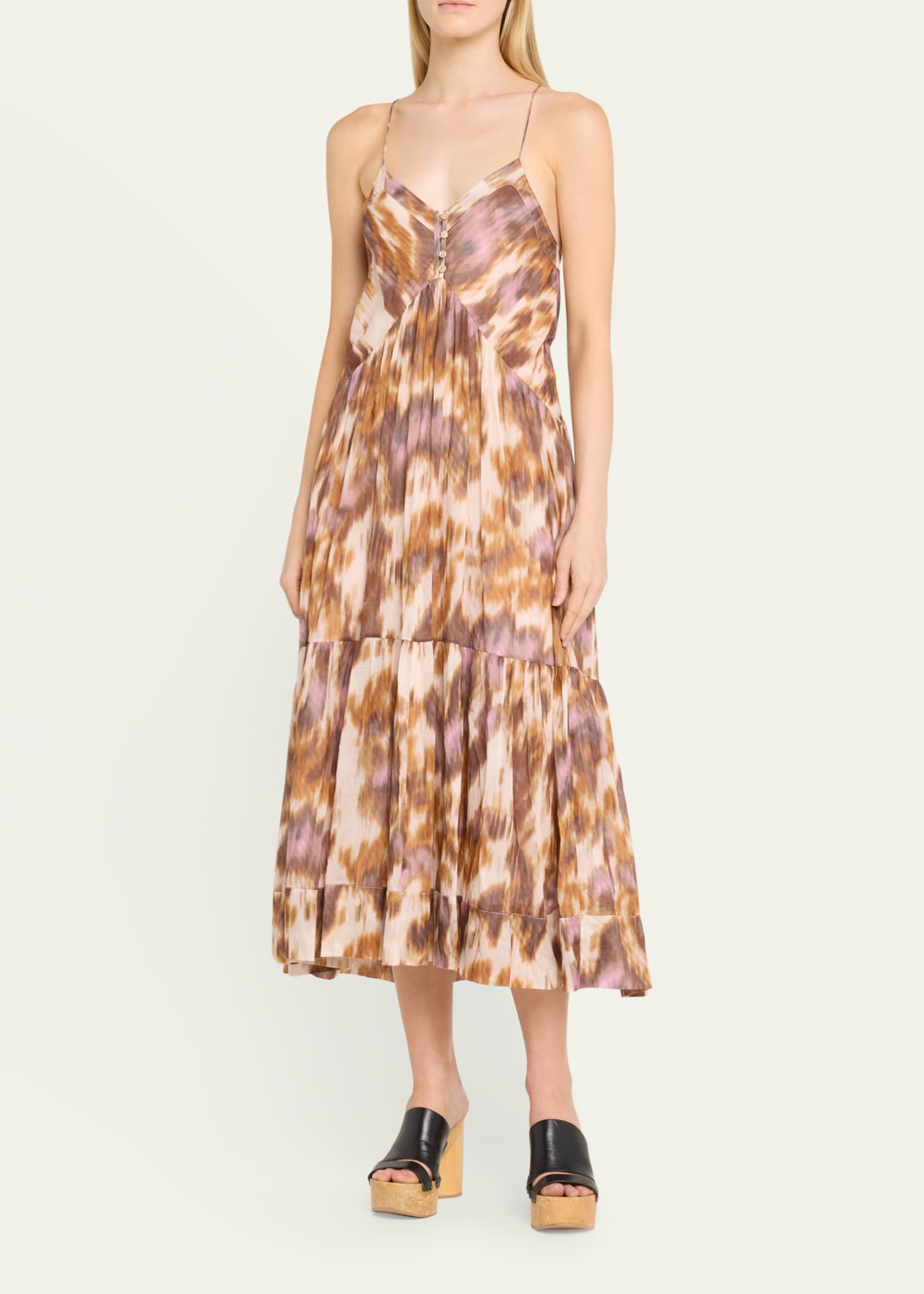 Etoile Isabel Marant Sabba Sleeveless Printed Midi Dress Image 4 of 5