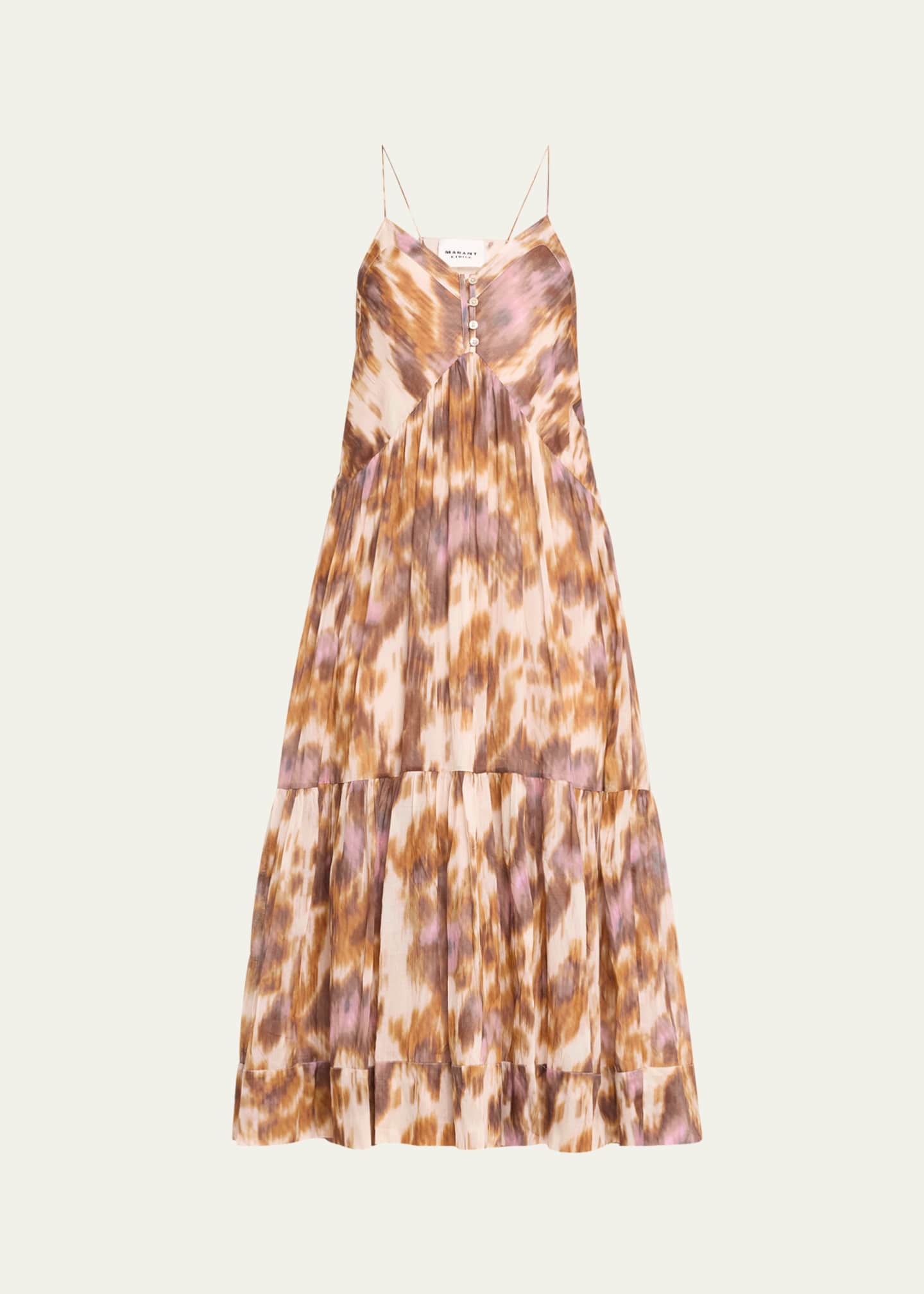 Etoile Isabel Marant Sabba Sleeveless Printed Midi Dress Image 1 of 5