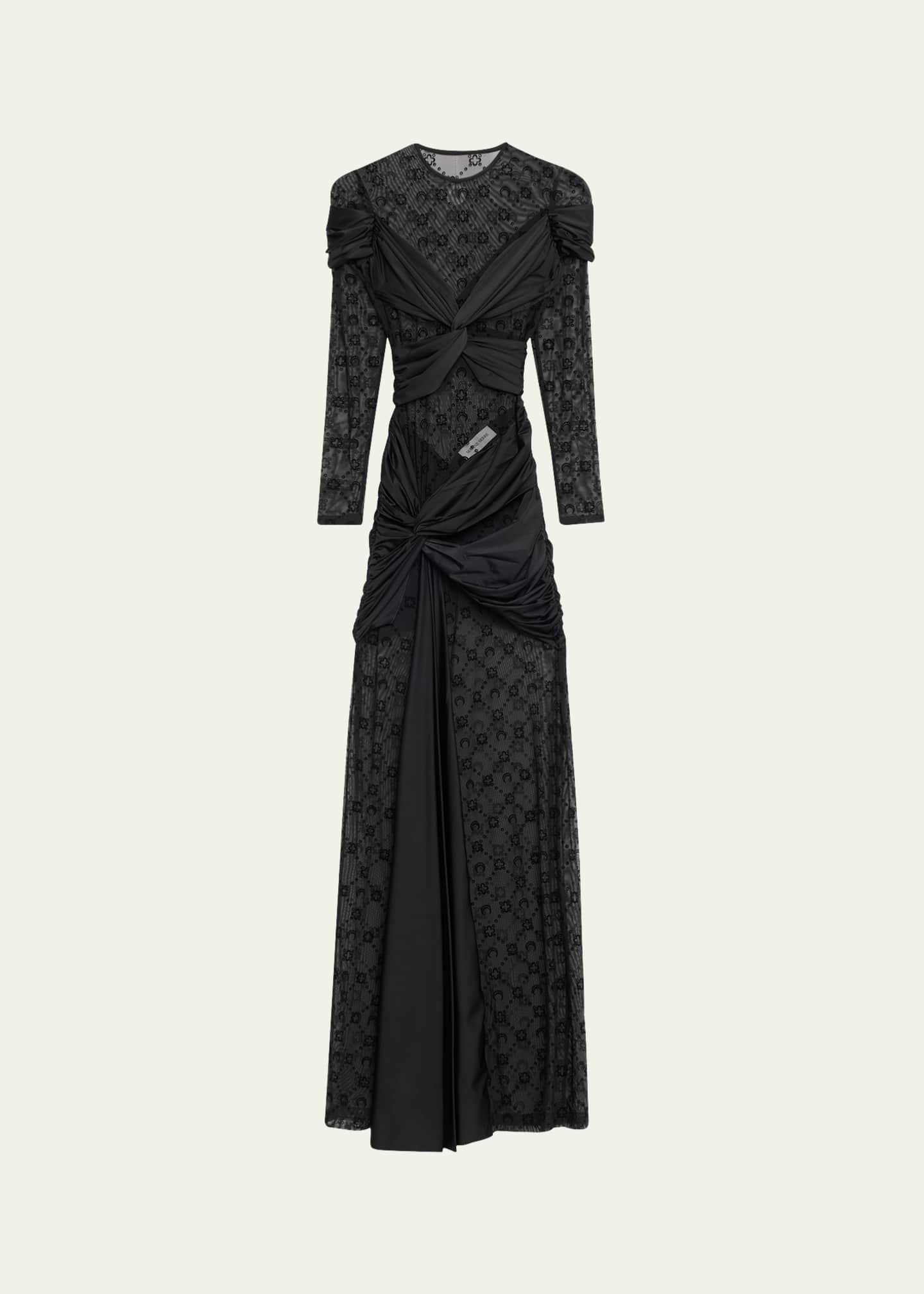 ワンピース Marine Serre Draped Jersey Dress Marine Serre Draped Jersey Knotted Dress - Bergdorf Goodman