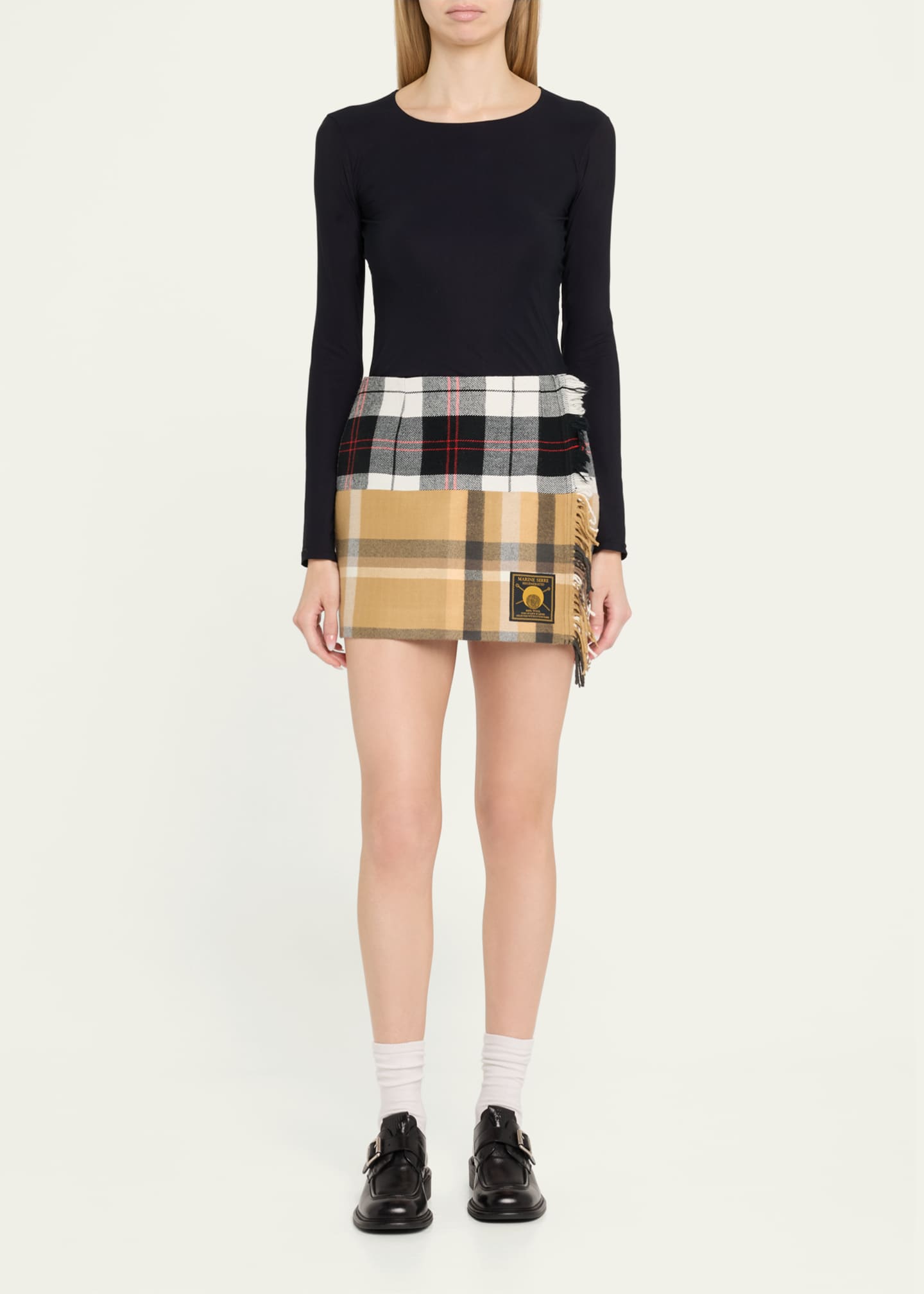 Marine Serre Regenerated Tartan Scarves Mini Skirt Image 2 of 5
