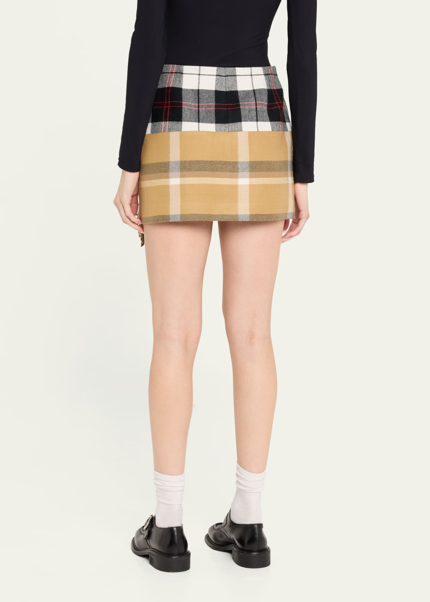 Marine Serre Regenerated Tartan Scarves Mini Skirt Image 3 of 5
