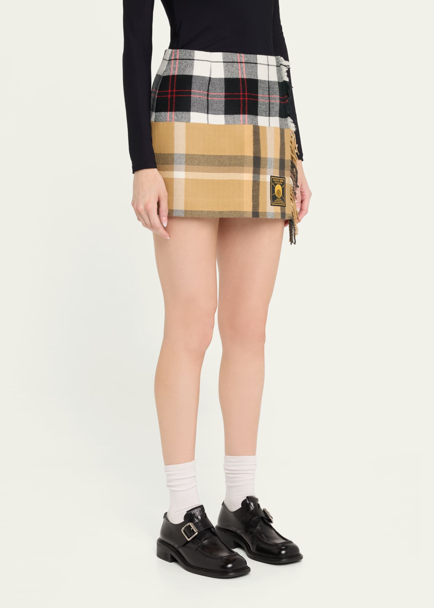 Marine Serre Regenerated Tartan Scarves Mini Skirt Image 4 of 5