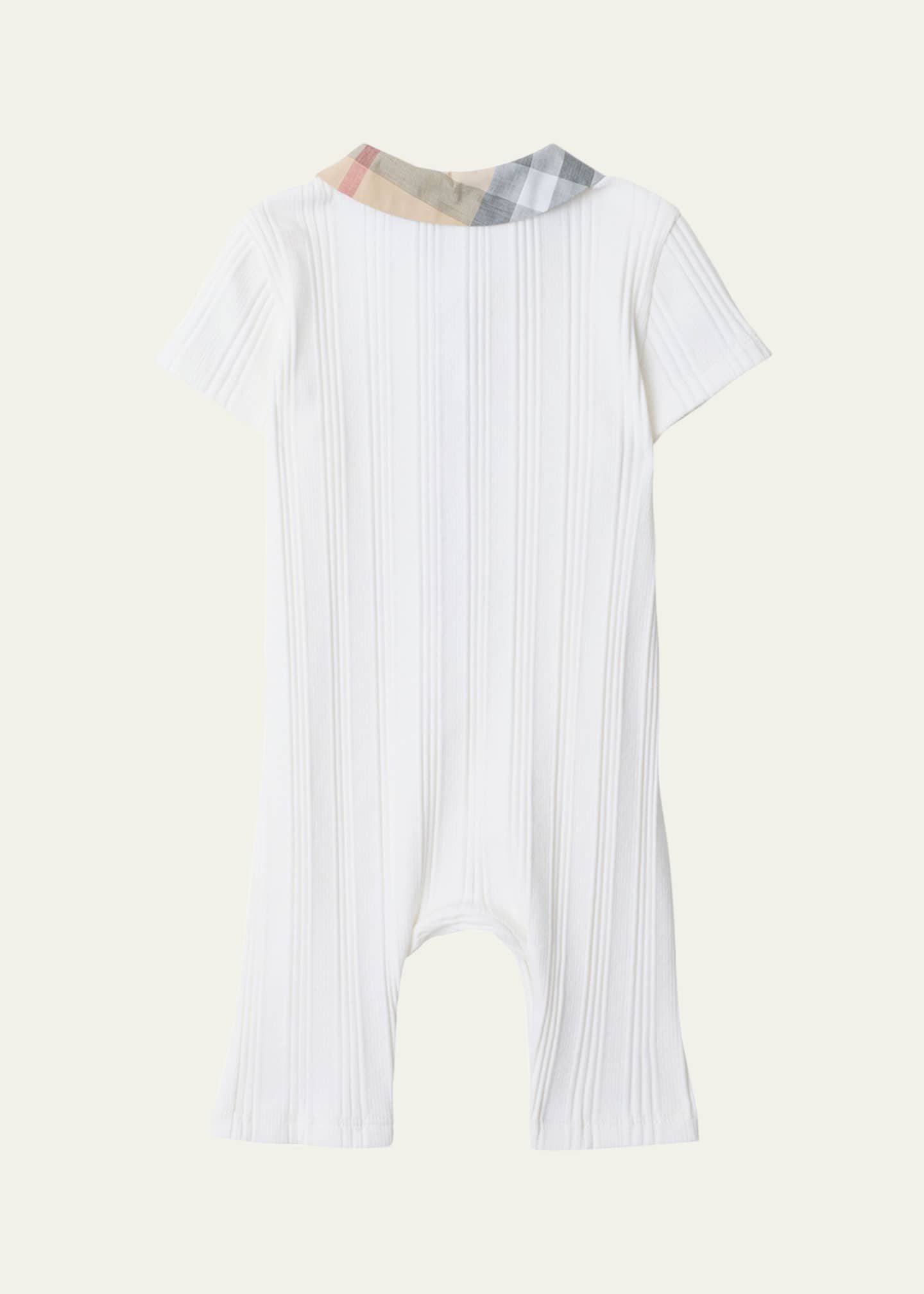 Burberry Boy's Jaxon Check Playsuit, Size 1M-18M Image 2 of 2
