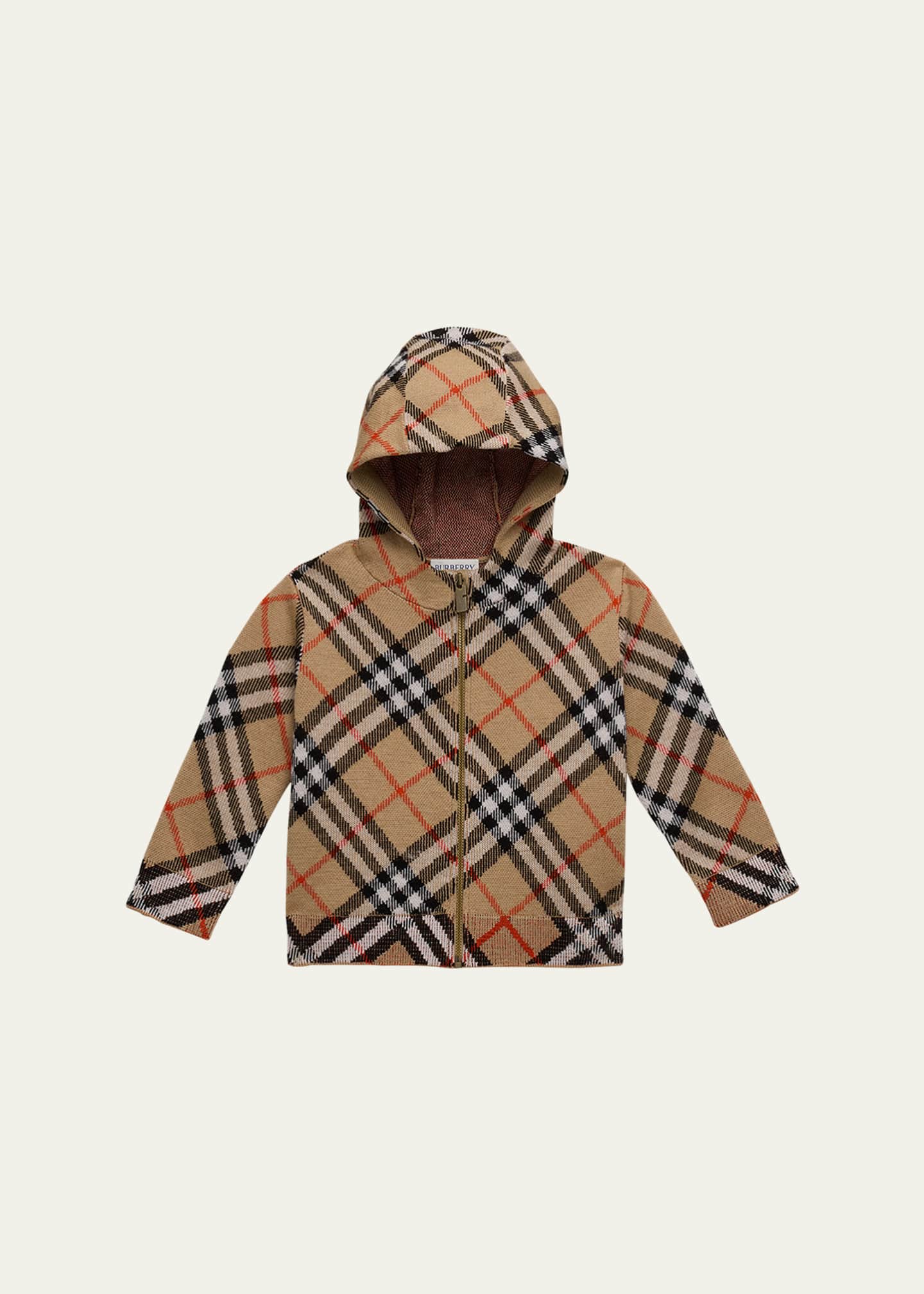 Burberry Boy's Jimmy Check-Print Hoodie, Size 6M-2 - Bergdorf Goodman