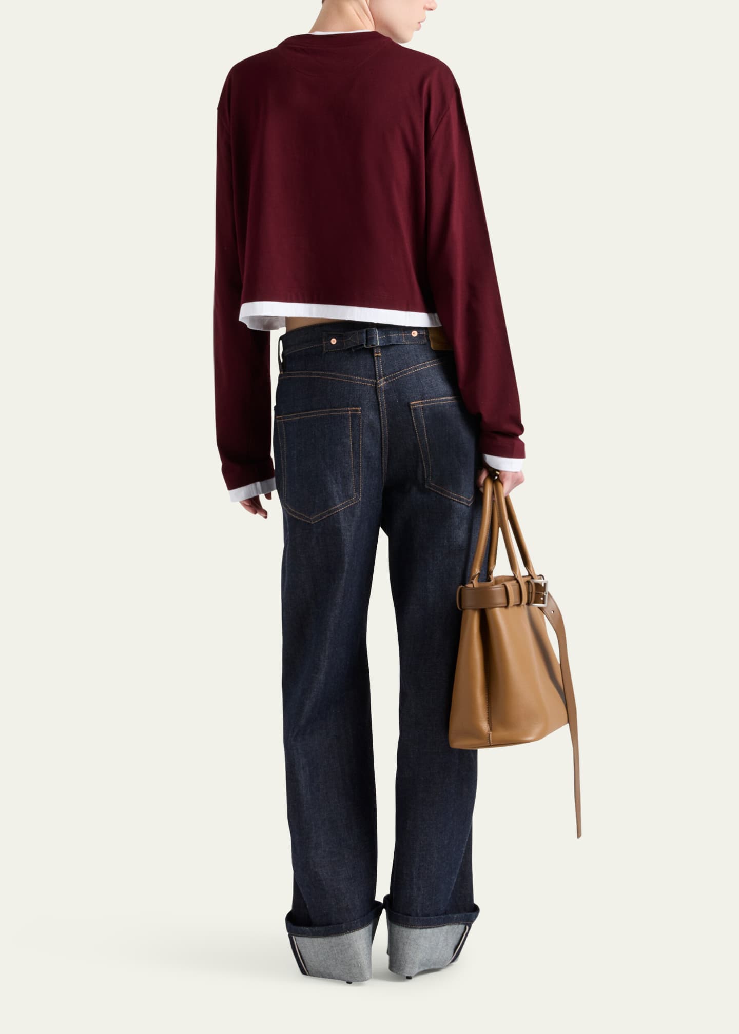 Prada Oversized Long-sleeve Jersey T-shirt - Bergdorf Goodman