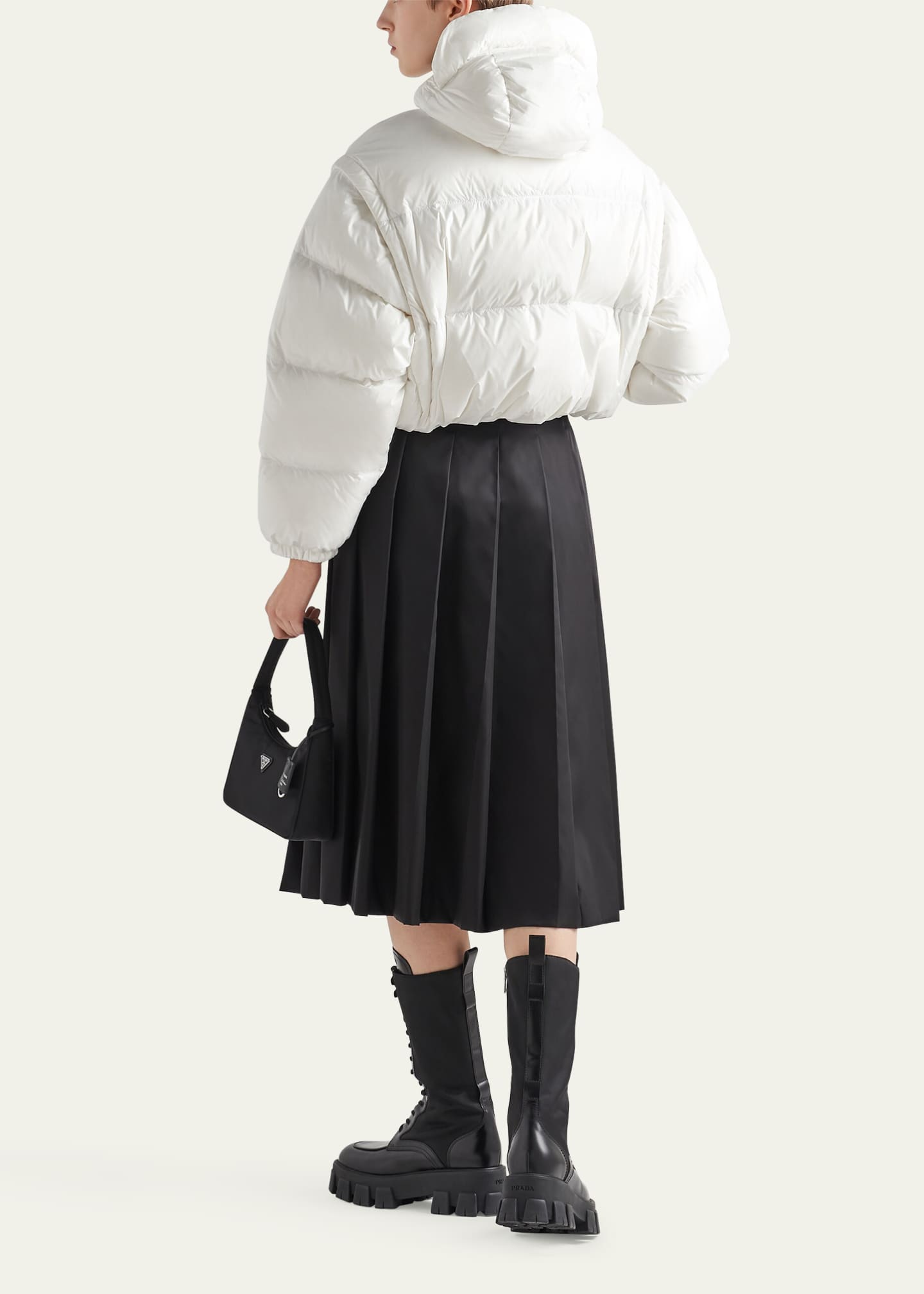 ★PRADA Prada Re-Nylon Cropped Convertible Down Jacket★ Prada Re-Nylon Cropped Convertible Down Jacket - Bergdorf