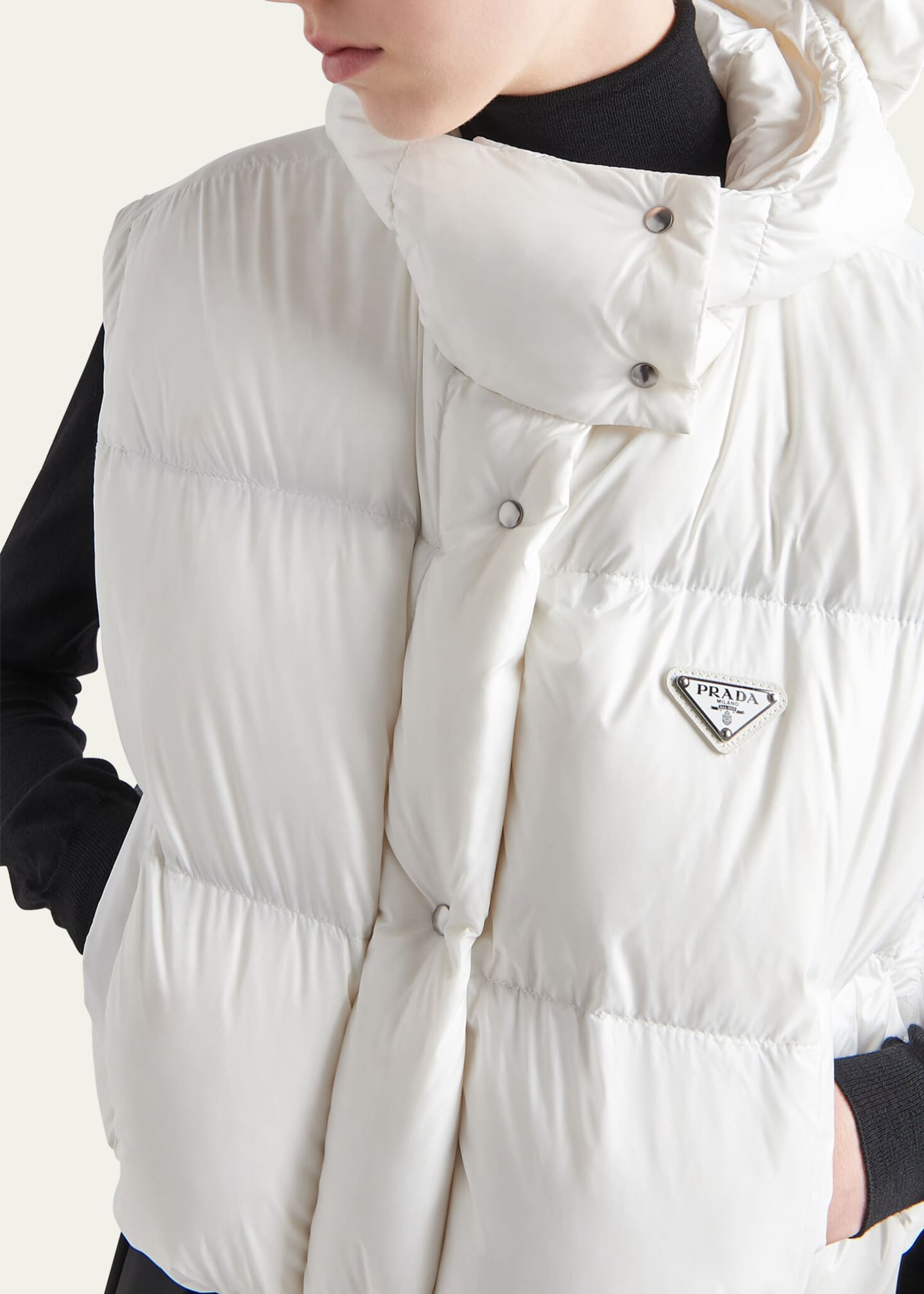 Prada Re-Nylon Cropped Convertible Down Jacket - Bergdorf