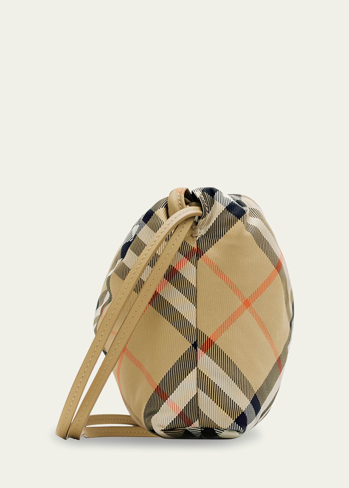 Burberry Girl's Check-Print Crossbody Pouch Image 2 of 3