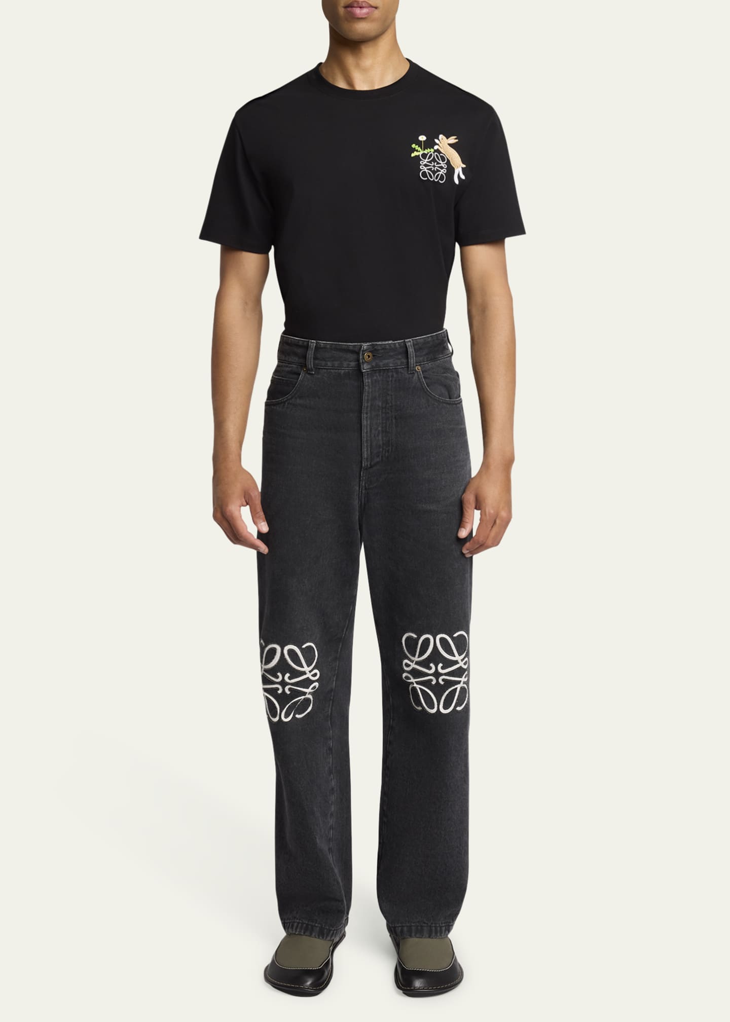 Loewe Men's Anagram Baggy Jeans Image 2 of 5