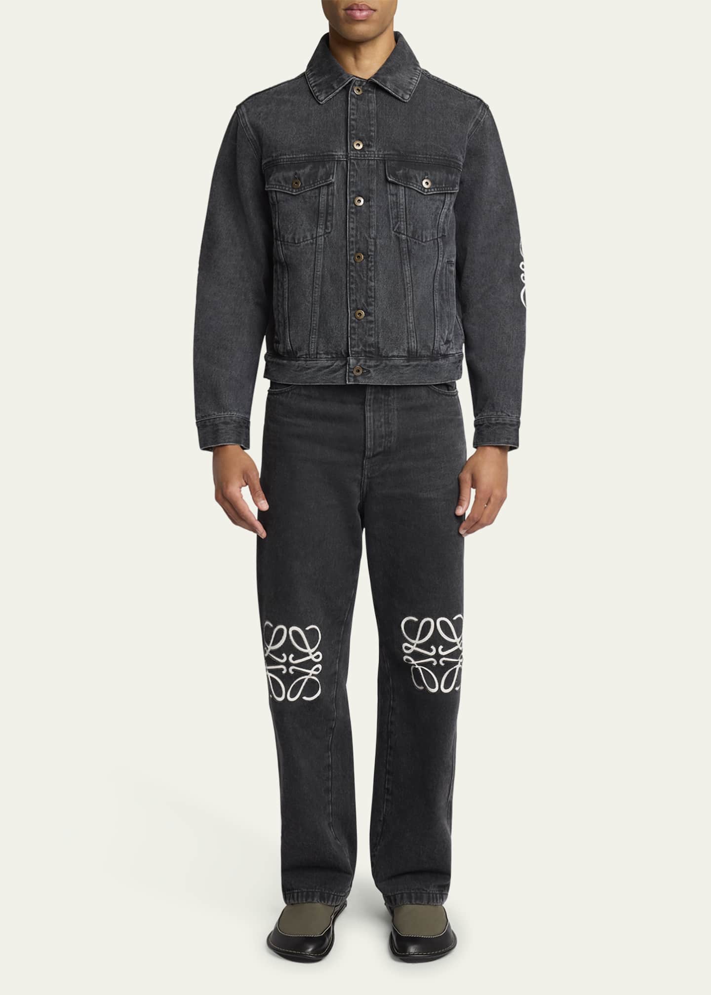 Loewe Men's Anagram Elbow Trucker Jacket Image 2 of 5