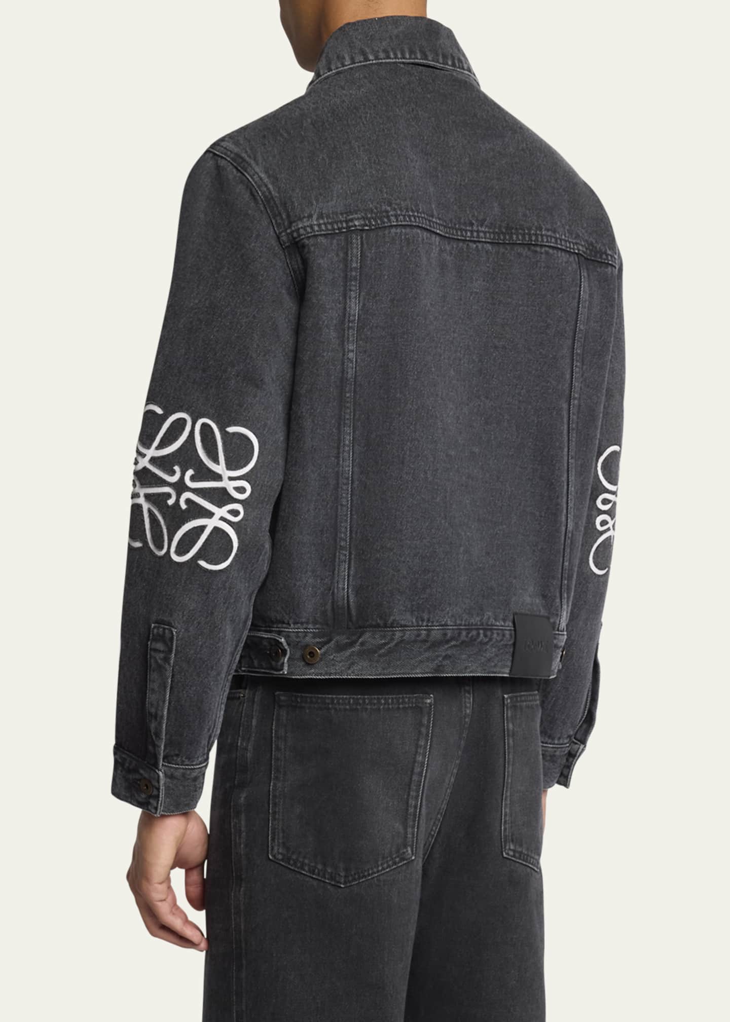 Loewe Men's Anagram Elbow Trucker Jacket Image 3 of 5