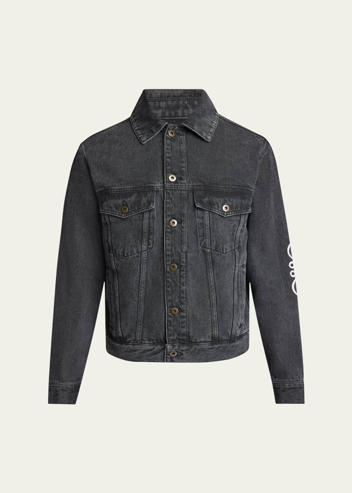Loewe Men's Anagram Elbow Trucker Jacket Image 1 of 5