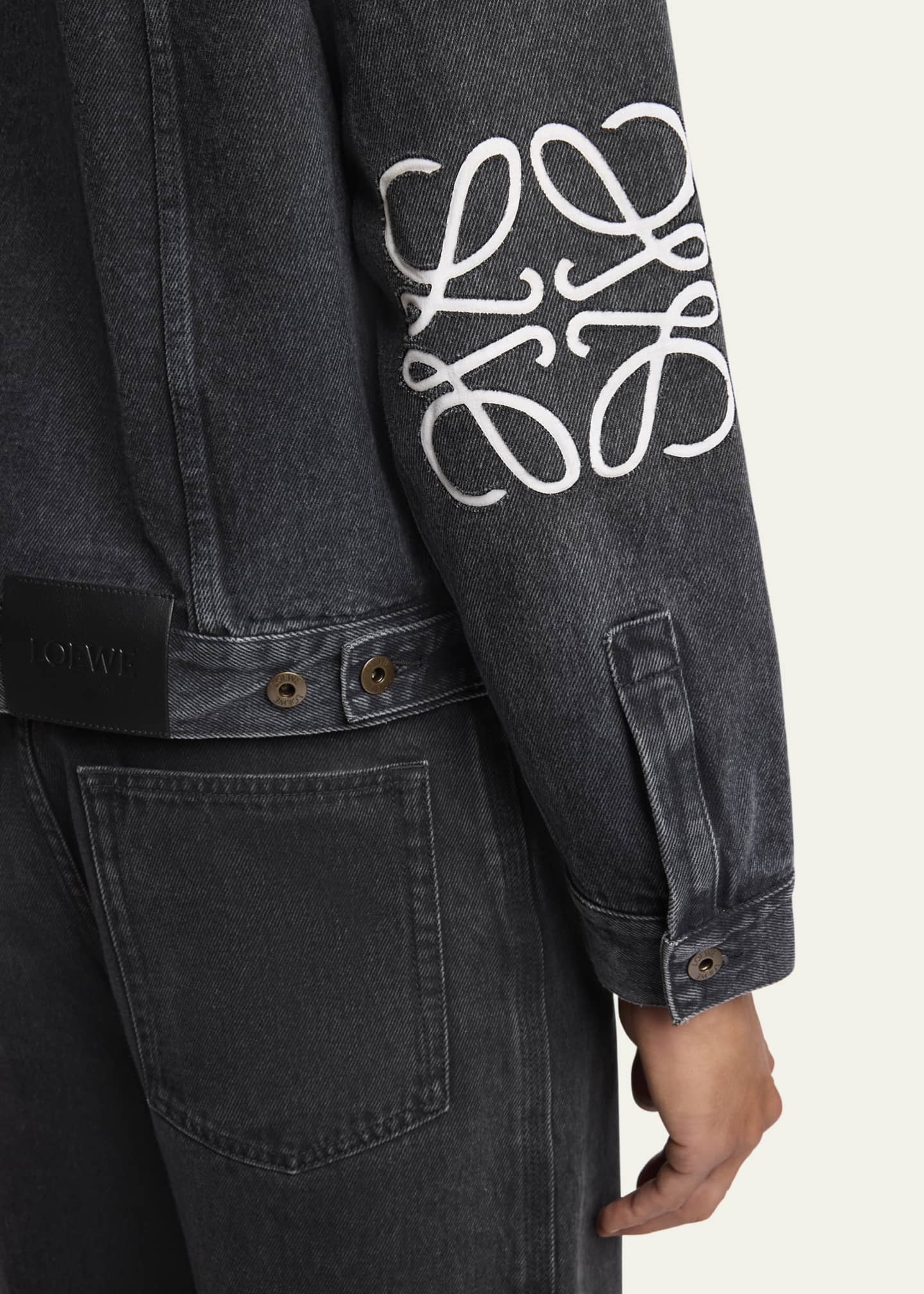 Loewe Men's Anagram Elbow Trucker Jacket Image 5 of 5
