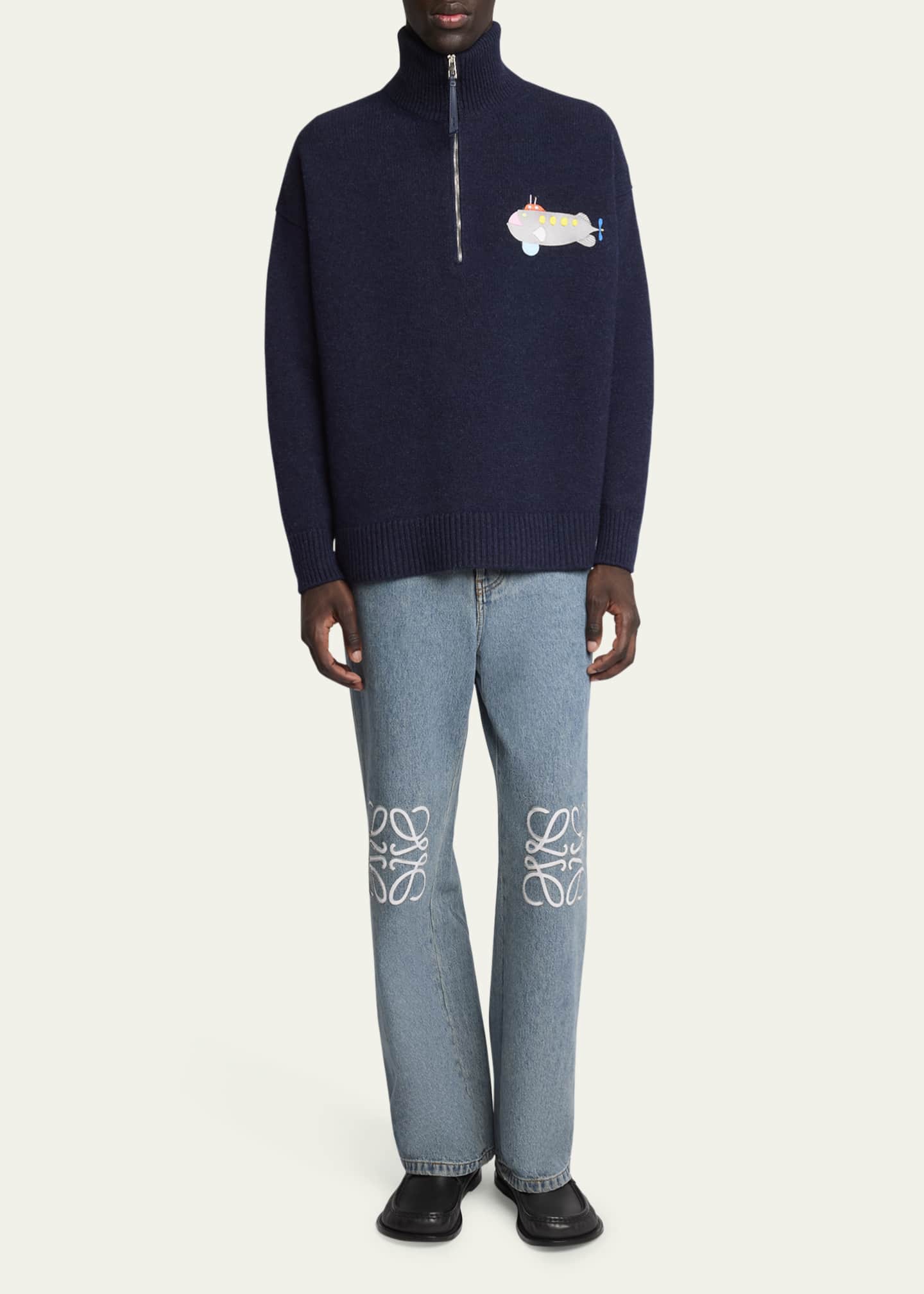 Loewe x Suna Fujita Men's Submarine Half-Zip Sweater - Bergdorf