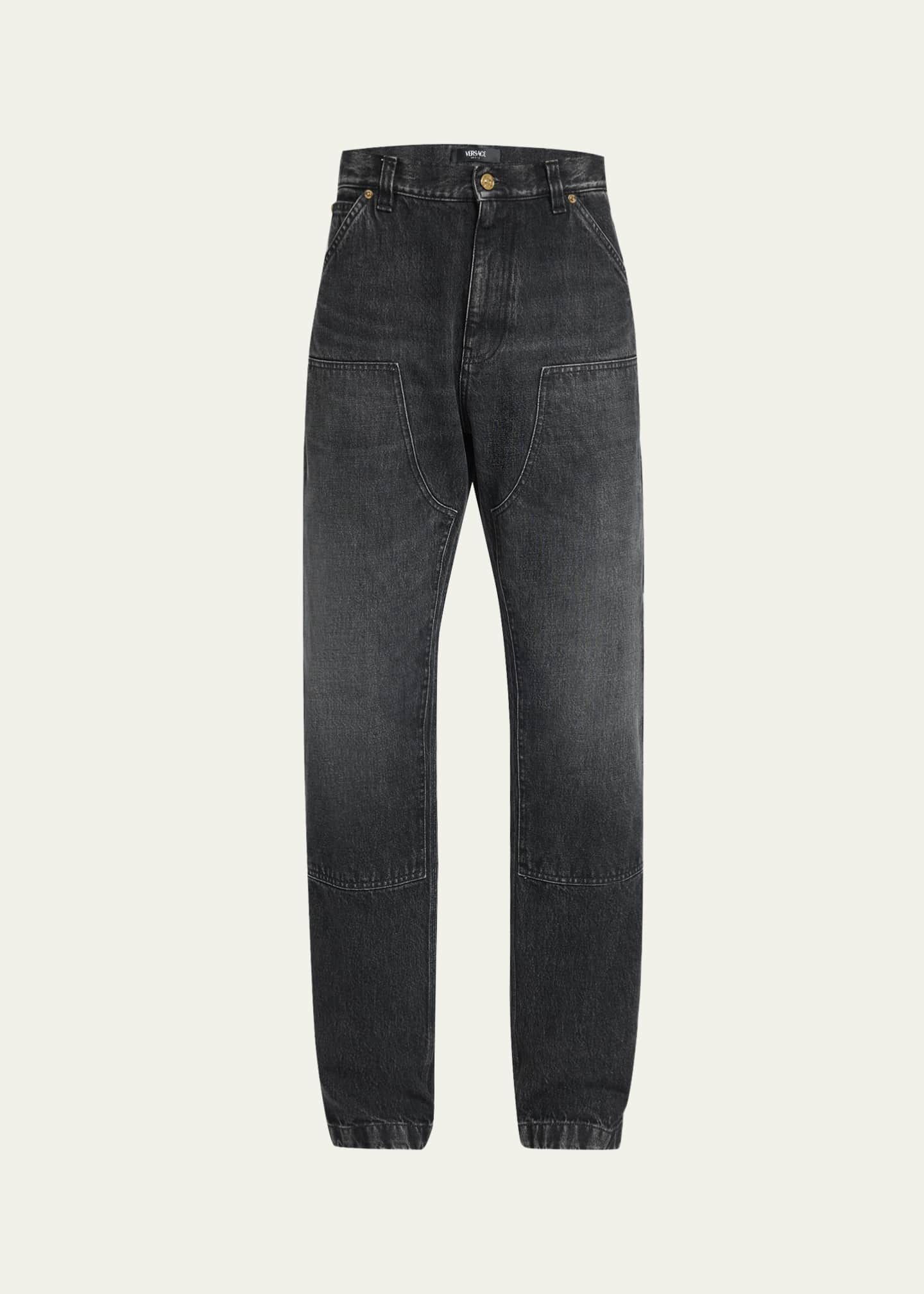 Versace Men's Stonewashed Denim Carpenter Pants Image 1 of 5