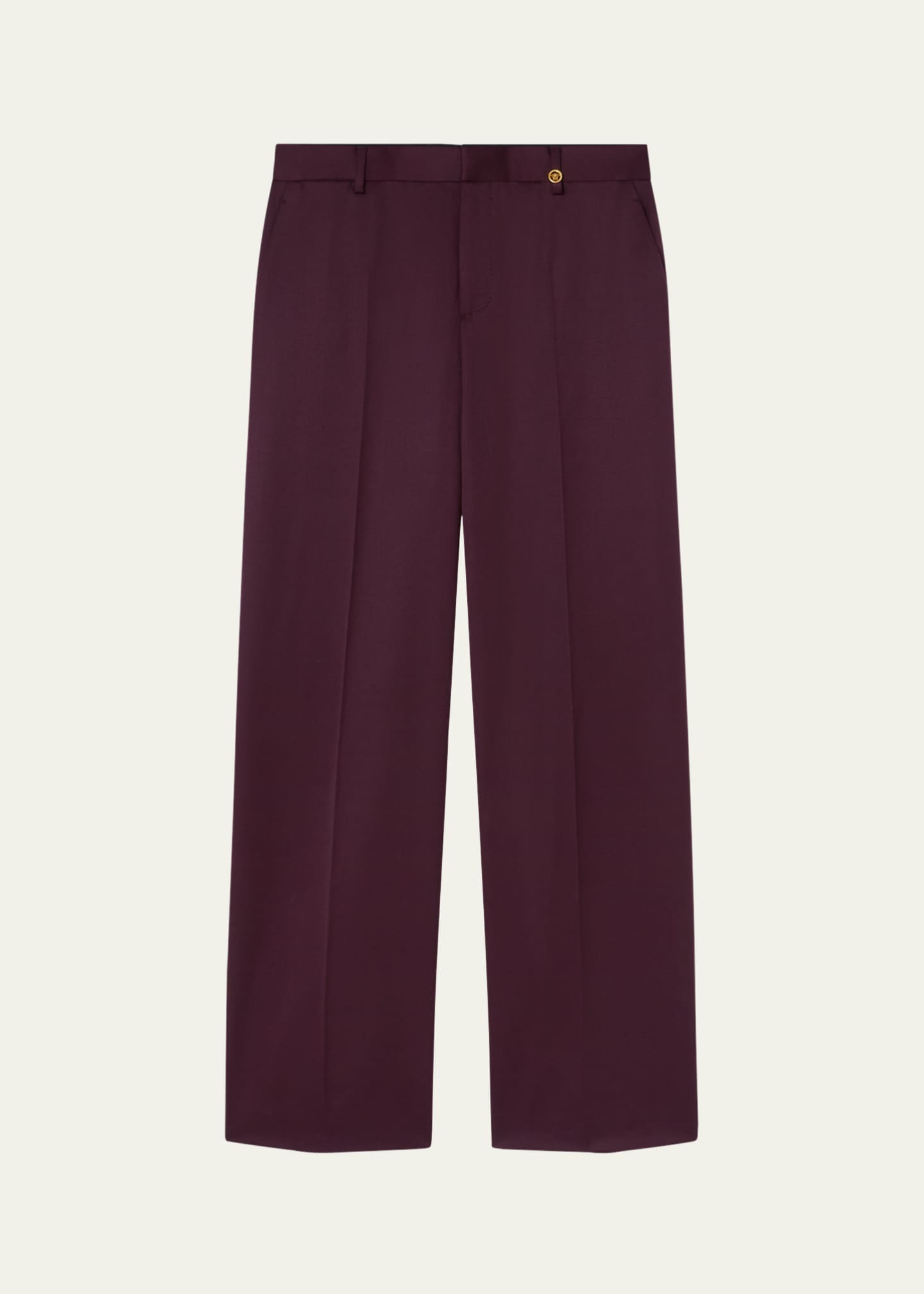 Men's Wool Wide-Leg Formal Pants - Thumbnail 1