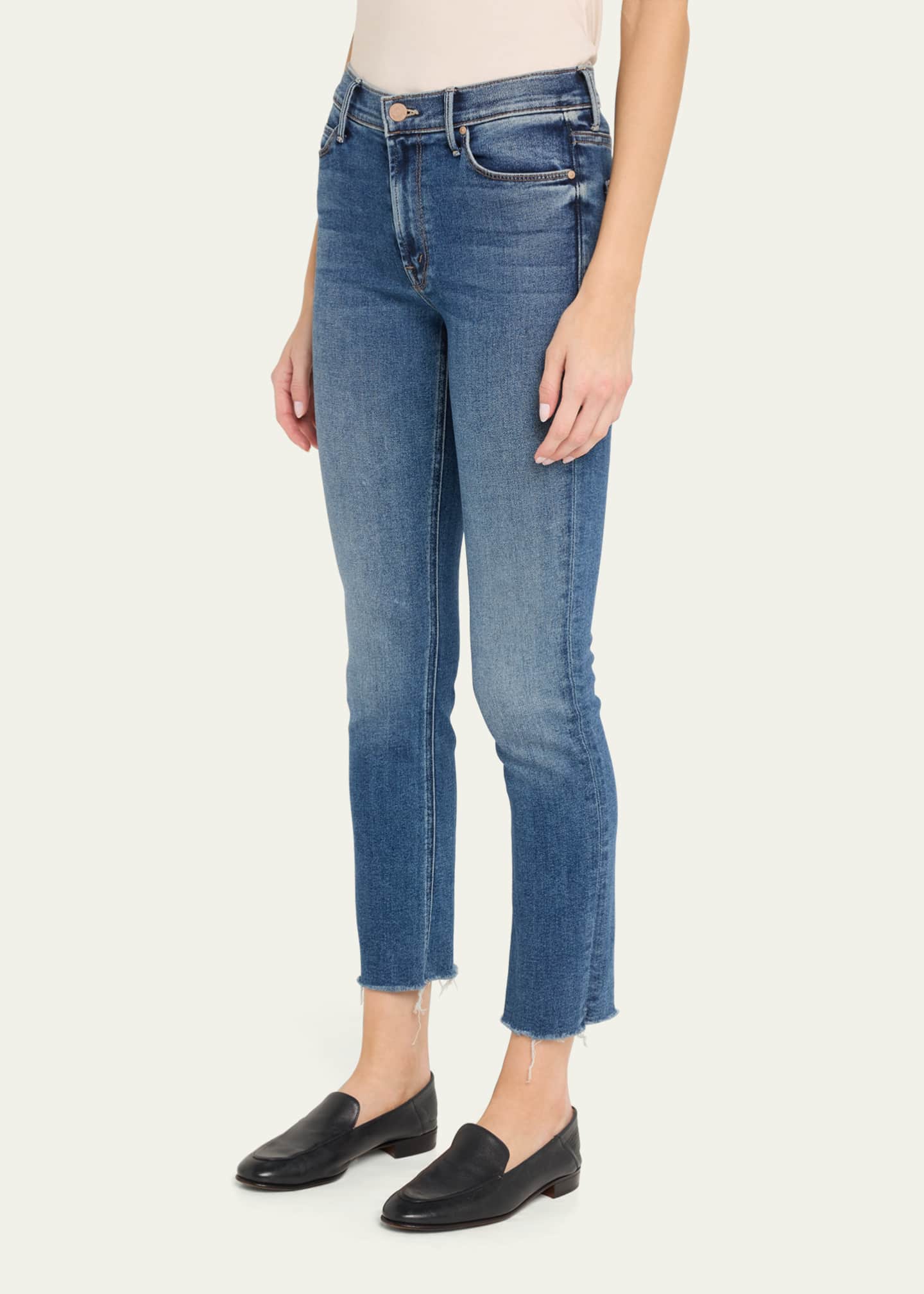 MOTHER The Mid-Rise Dazzler Flood Fray Jeans Image 3 of 4