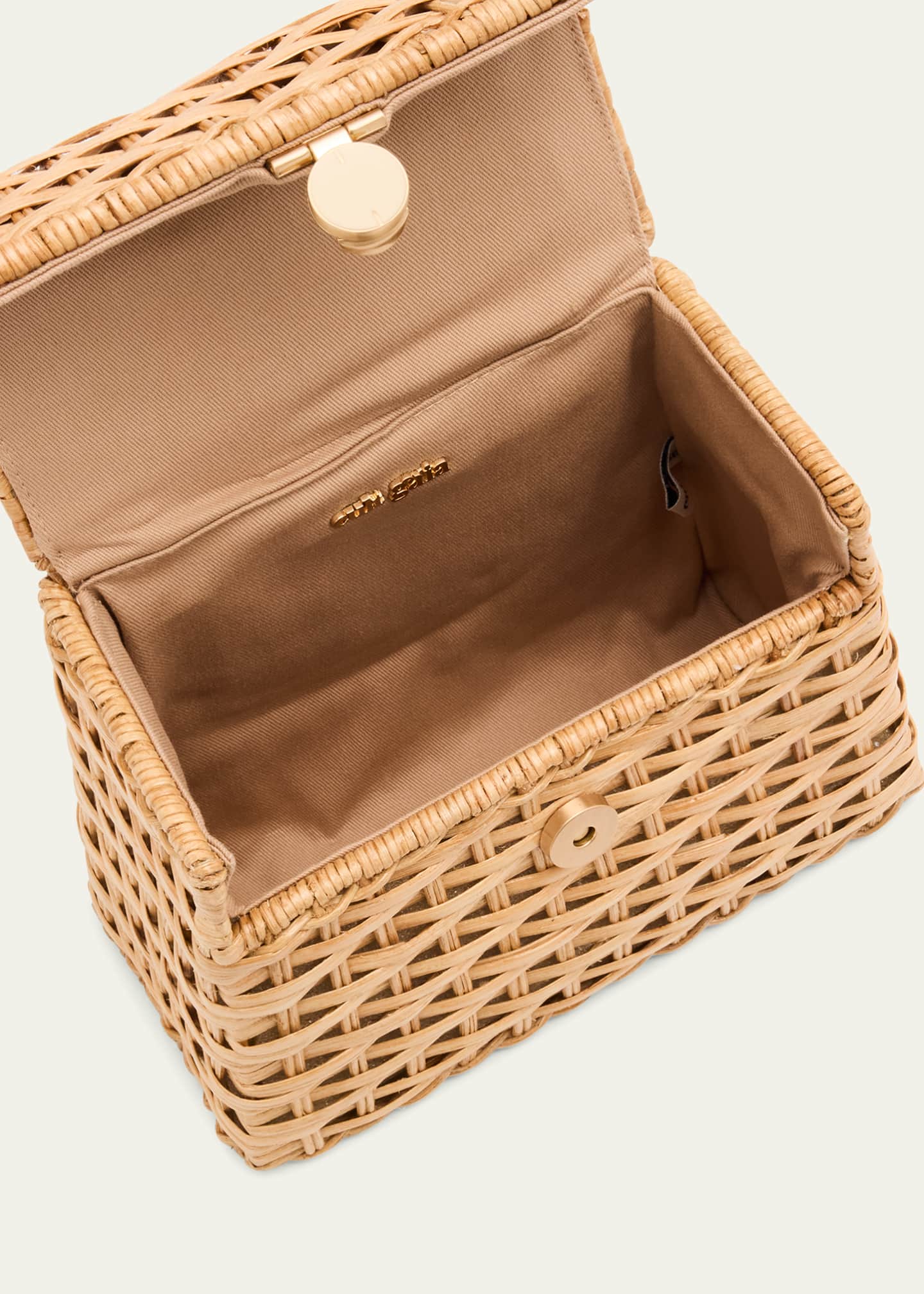 Cult Gaia Sybil Flap Rattan Crossbody Bag Image 3 of 5