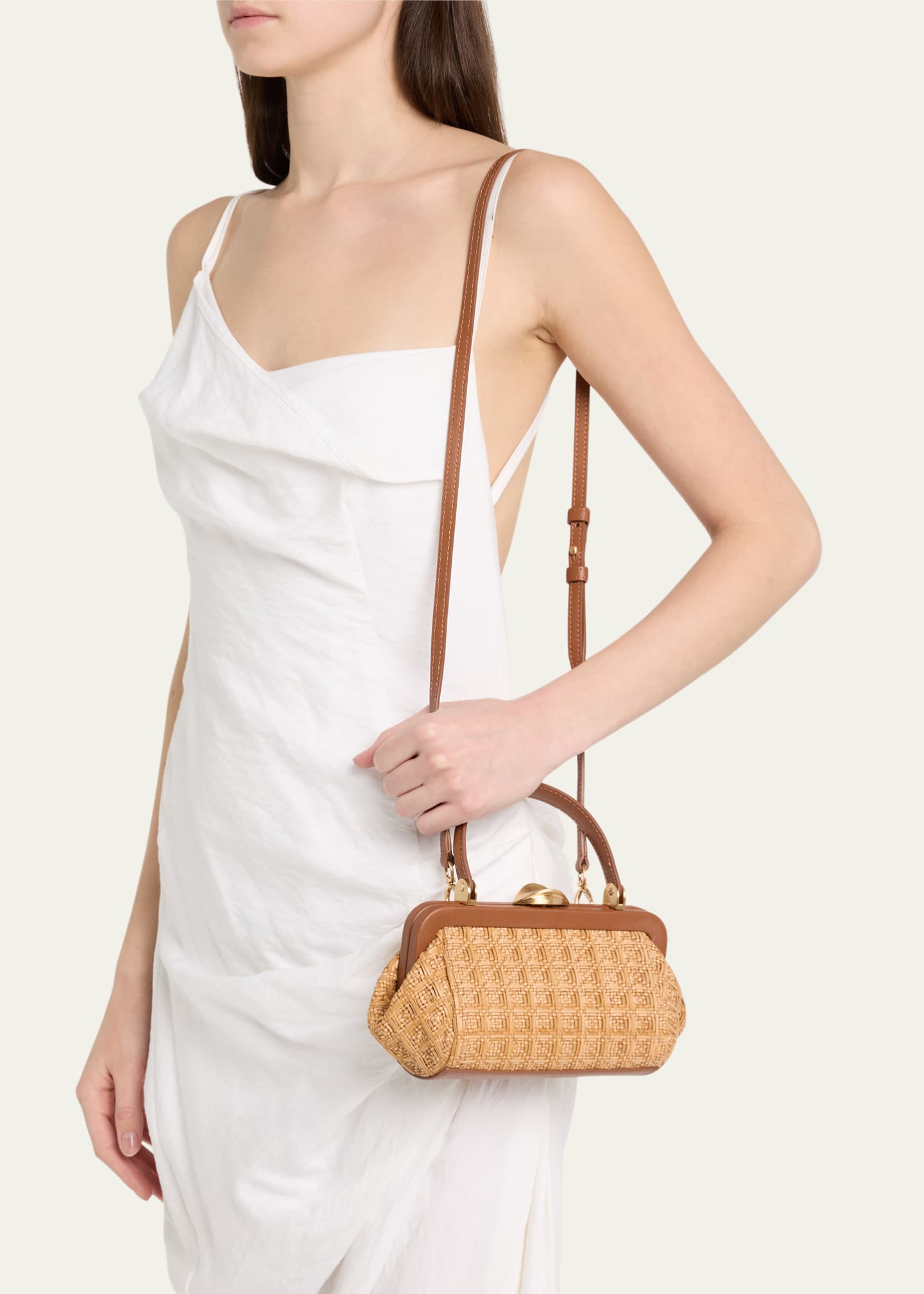 Cult Gaia Zuma Frame Woven Crossbody Bag Image 2 of 6