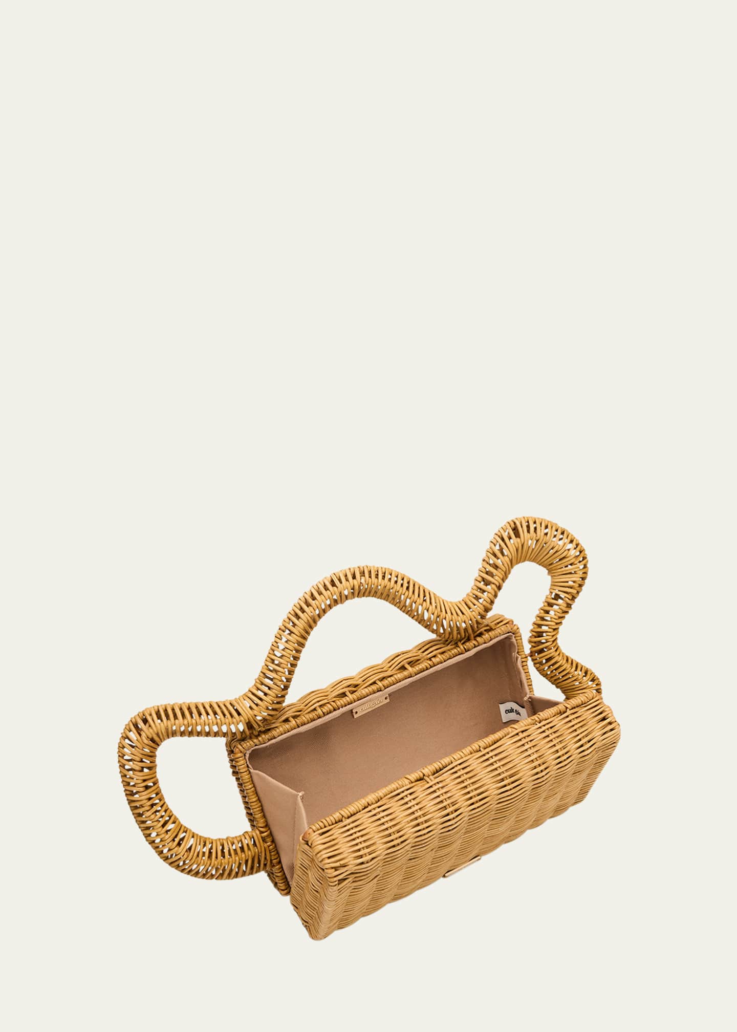 Cult Gaia Elsa Wavy Rattan Clutch Bag Image 4 of 6